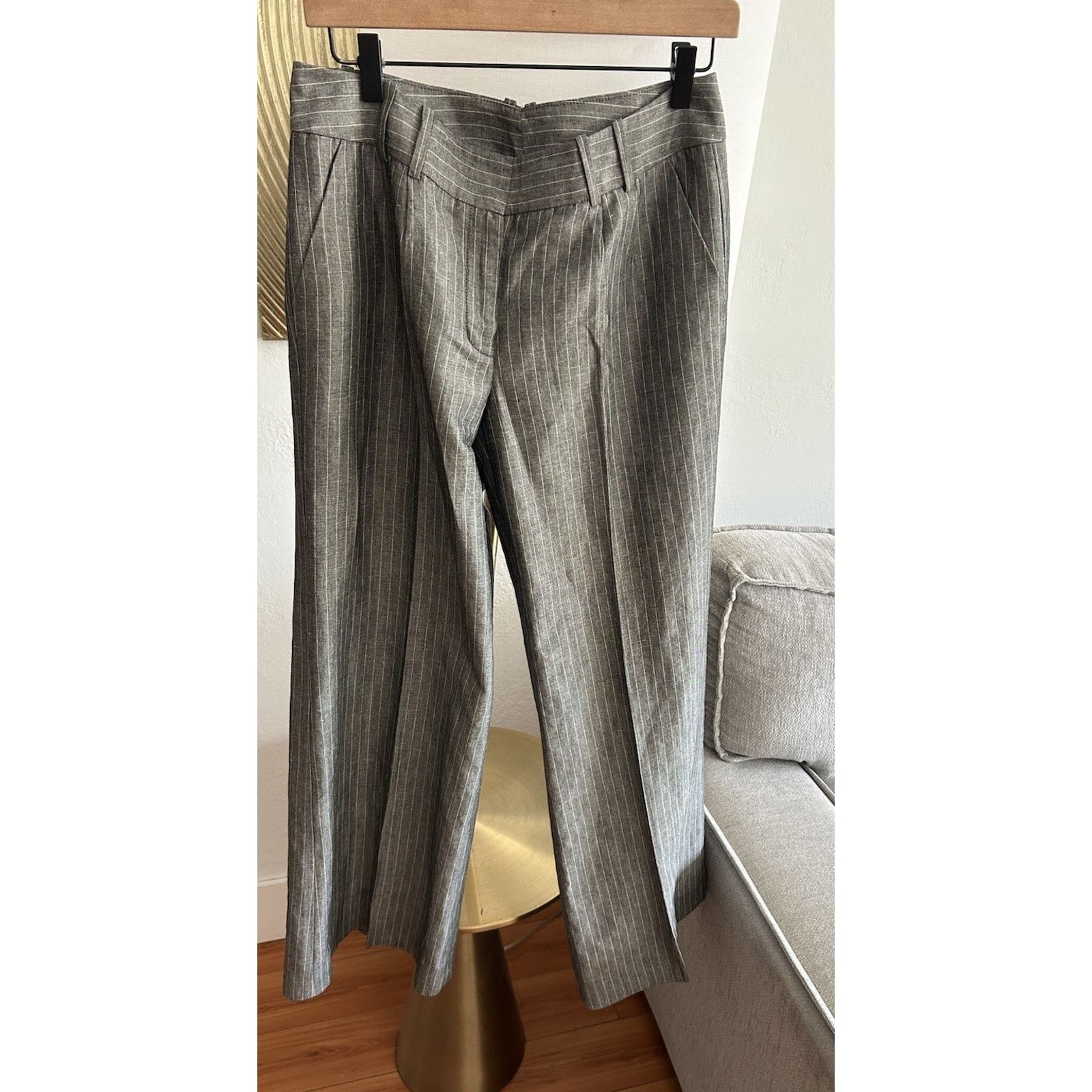Express Vintage Express Linen Blend Pinstripes Y2K Pants Size 6 Size 28" / US 6 / IT 42 - 4 Thumbnail
