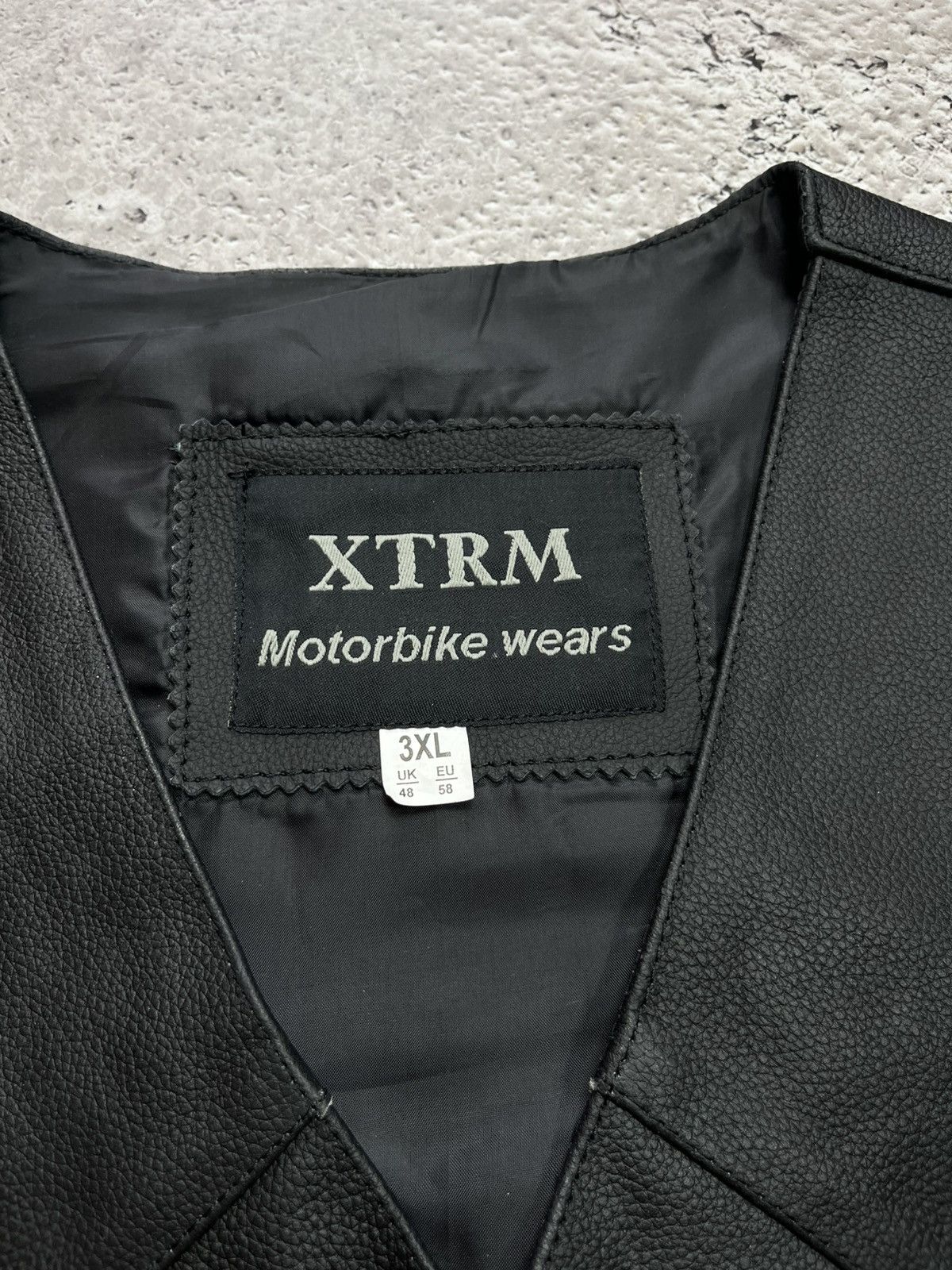 Leather XTRM Black Leather Biker Vest Lace Up Sides Size XL Size US XL / EU 56 / 4 - 5 Thumbnail