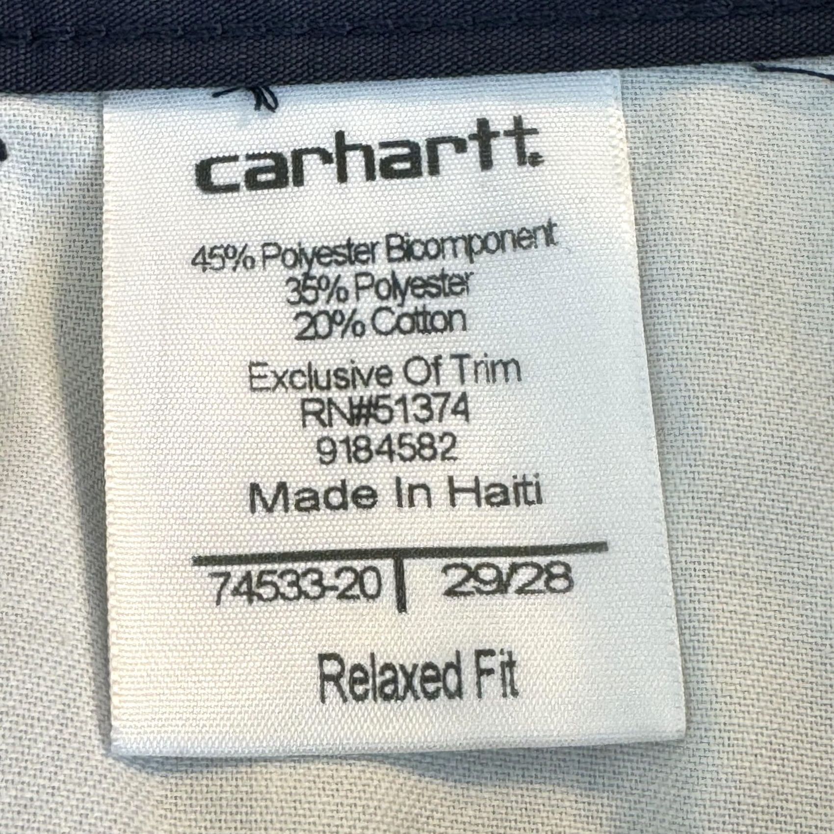 Carhartt VINTAGE Carhartt Pants Men 29x28 Navy Relaxed Fit Ripstop Workwear Zip Pocket Cargo Pocket Slim? No. Size US 29 - 7 Thumbnail