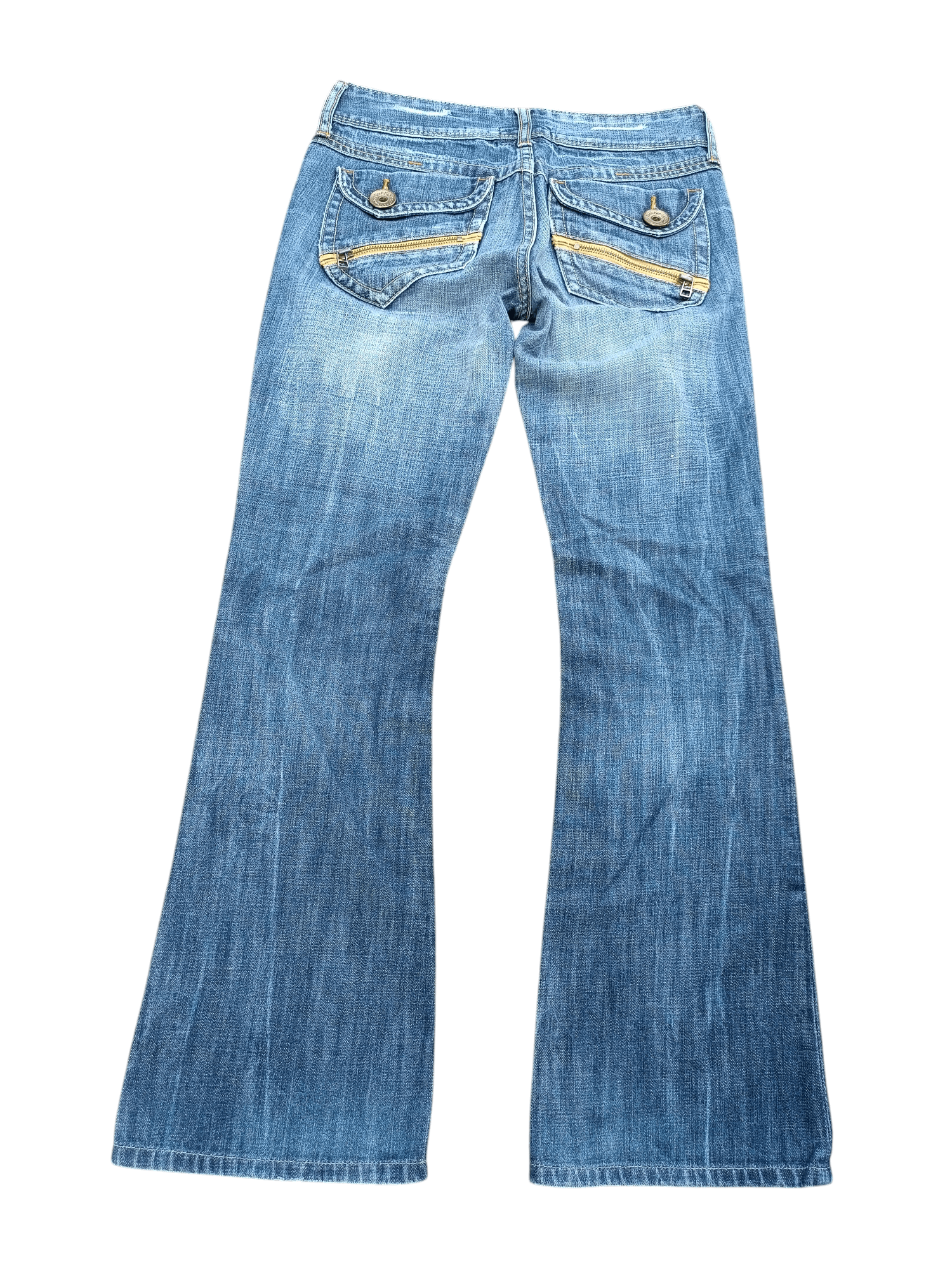 Japanese Brand VINTAGE 90s Flared Back Number Faded Jean Size US 28 / EU 44 - 8 Thumbnail