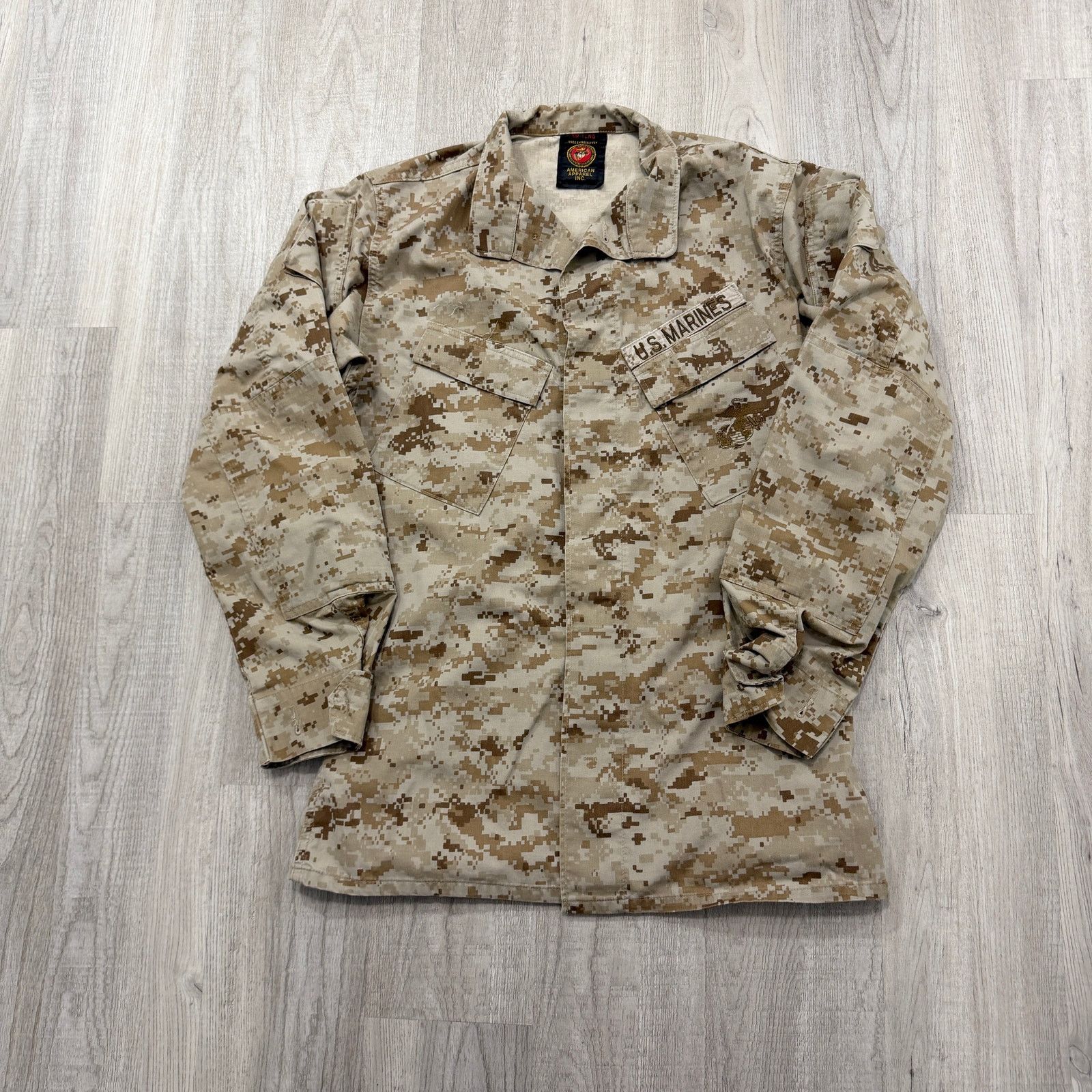 Vintage US Marines Military Shirt Jacket Men's Small Extra Long Size US S / EU 44-46 / 1 - 1 Thumbnail