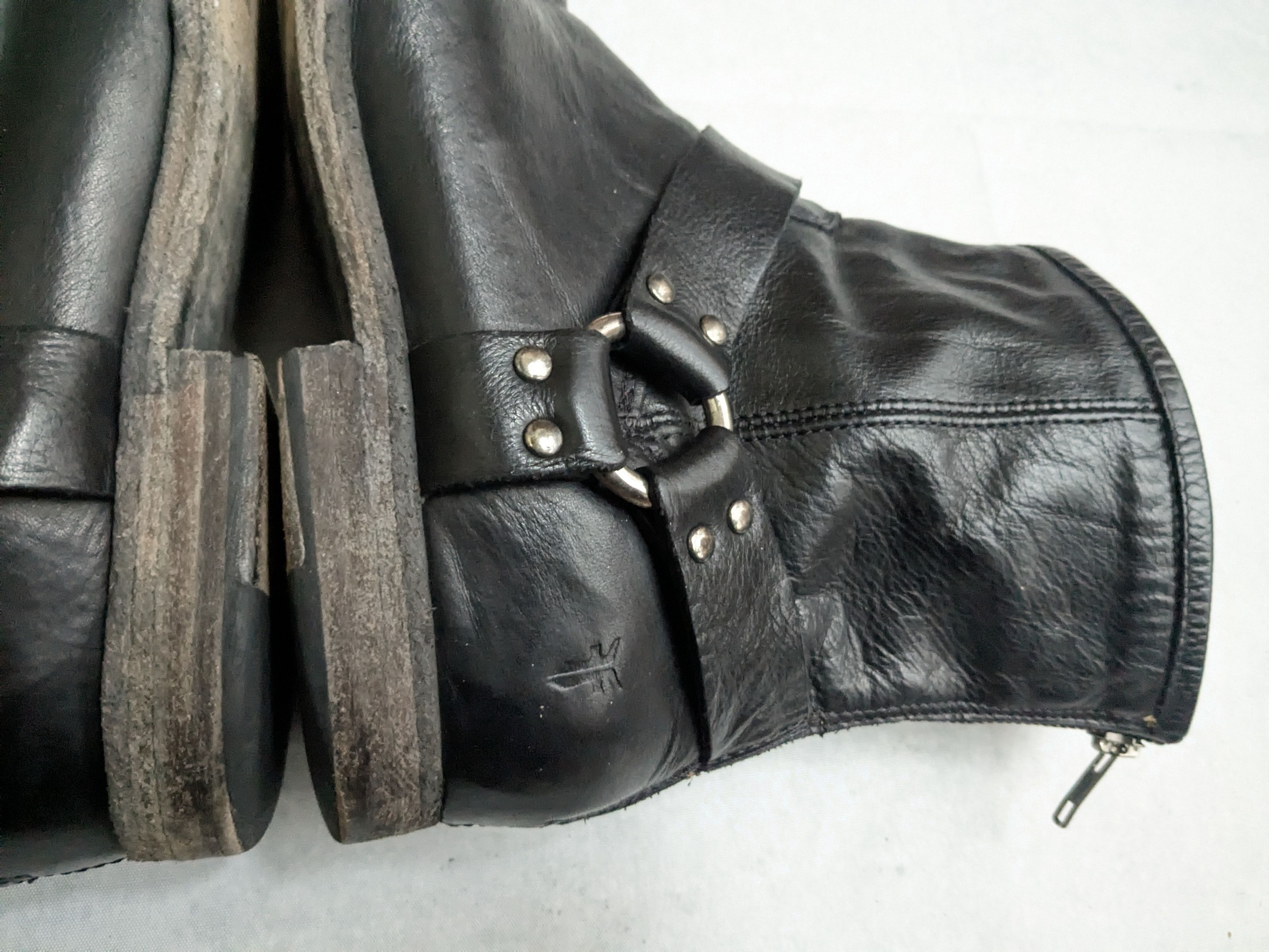 Frye Frye Harness Boots Black 10.5 D Back Zip Straps Size US 10.5 / EU 43-44 - 10 Thumbnail