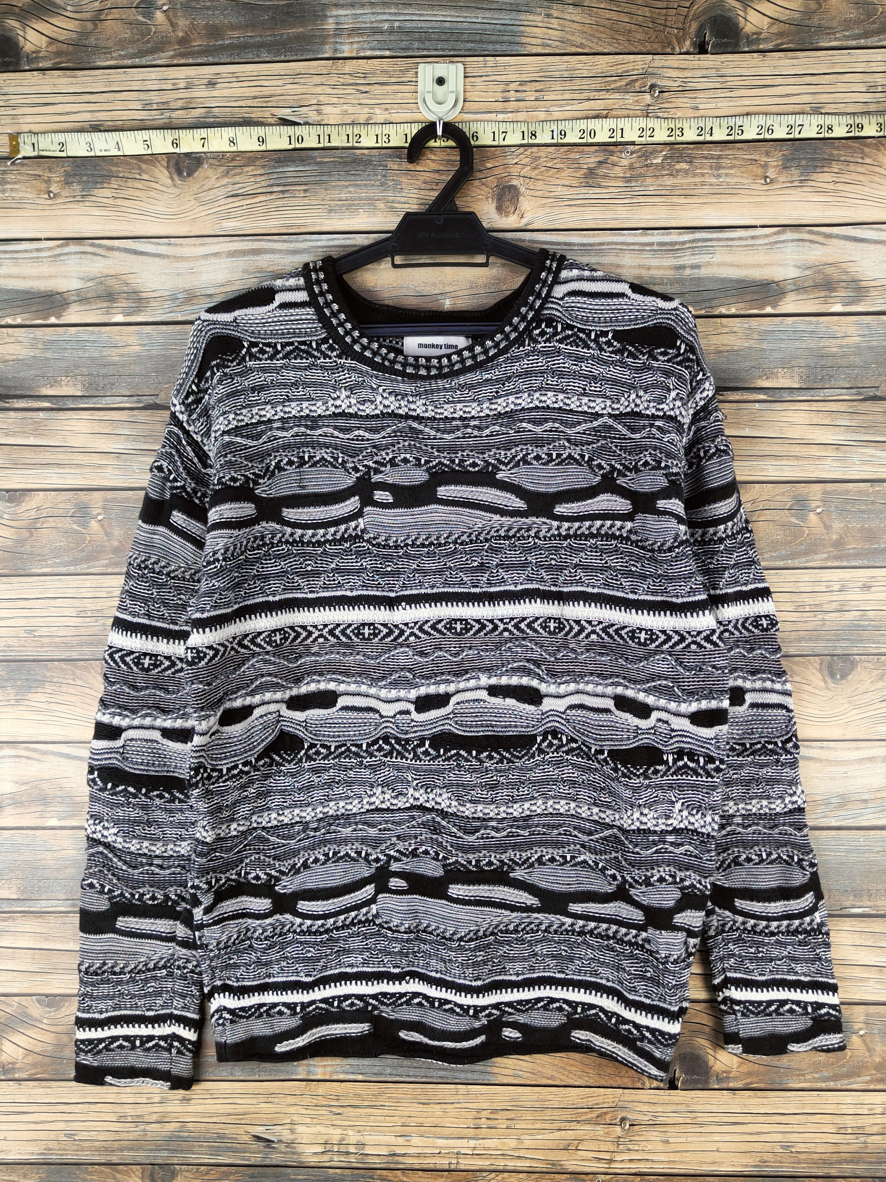 monkey time DL Monkey Time Black White Knitwear Sweatshirts #46-1014 Size M / US 6-8 / IT 42-44 - 1 Thumbnail