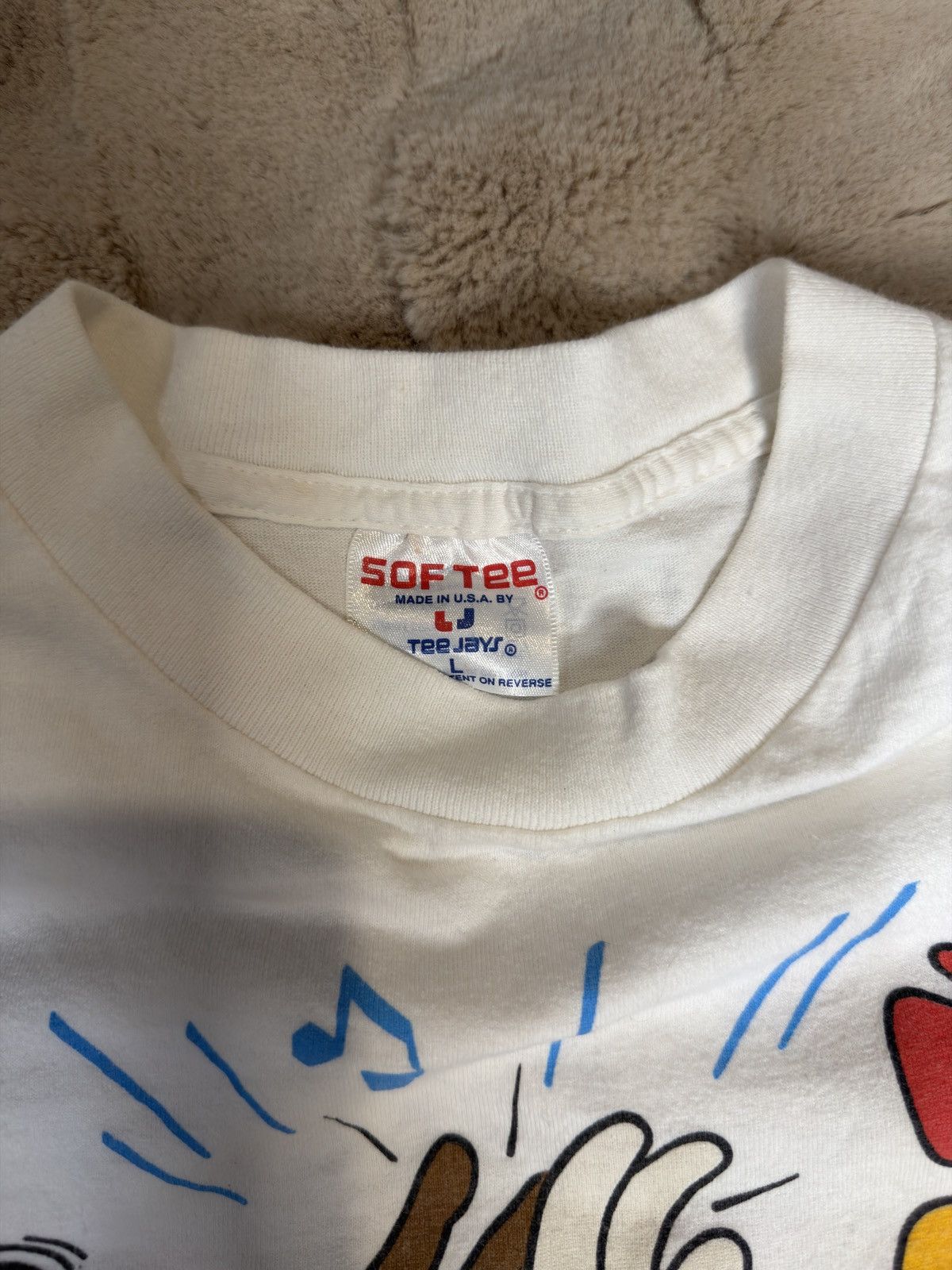 TEE JAYS Vintage 90s Looney Tunes WB Crew Tee – Changes Tag Size US L / EU 52-54 / 3 - 4 Thumbnail