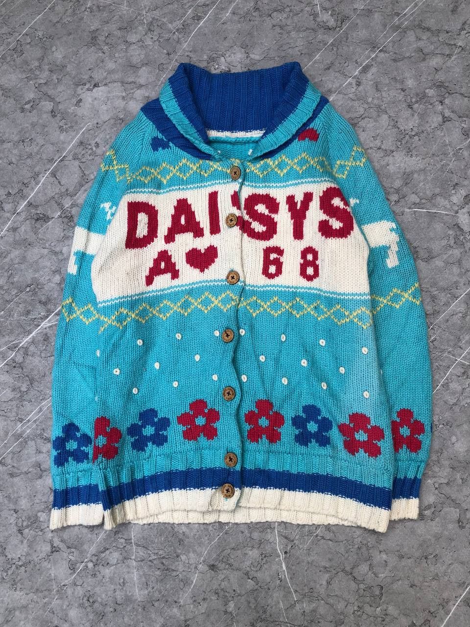 Japanese Brand × Vintage Daisy Lovers Knit Button Up Size US M / EU 48-50 / 2 - 1 Thumbnail