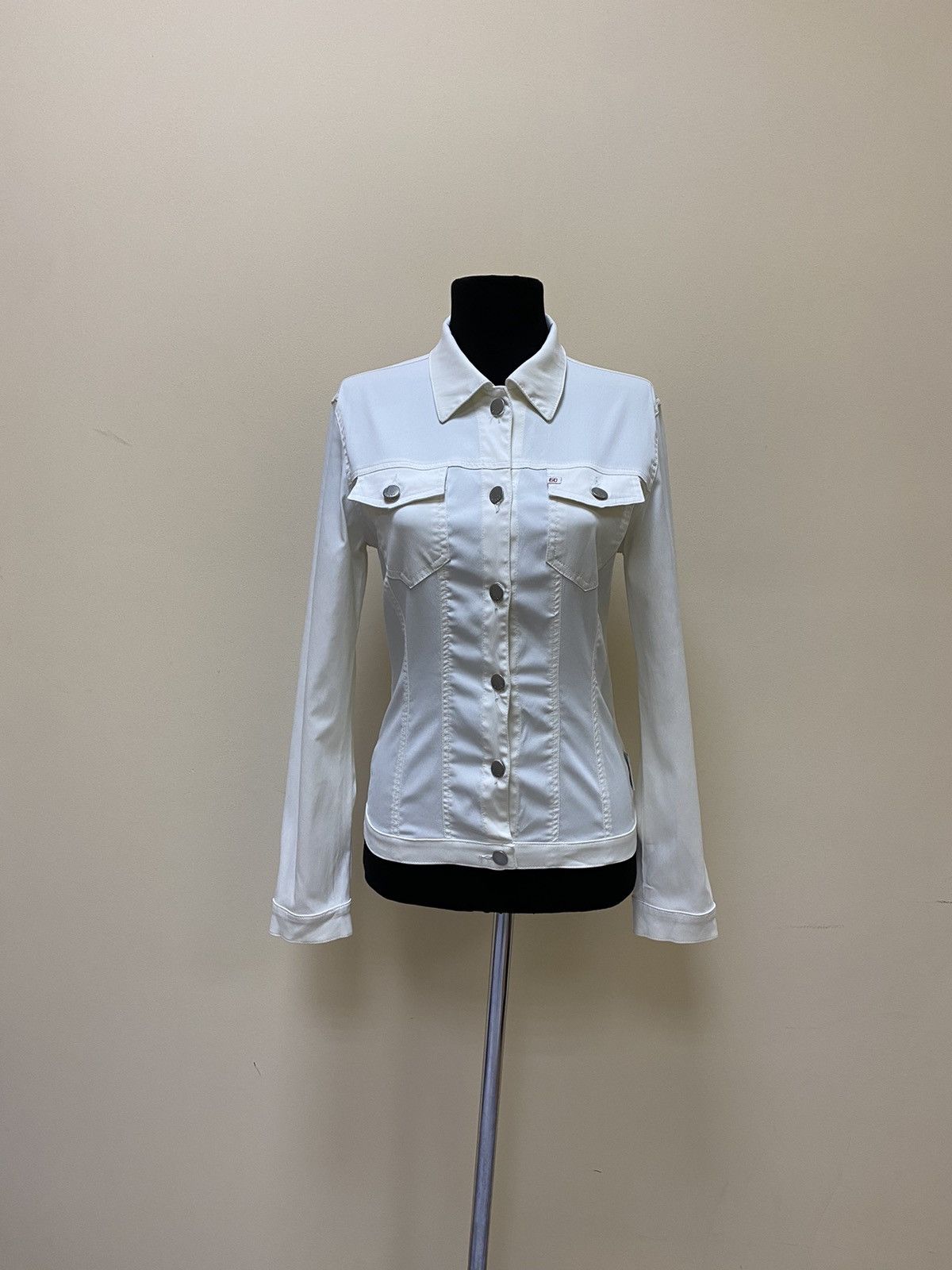 Miss Sixty Miss Sixty Womens White Denim Jacket Size M Size M / US 6-8 / IT 42-44 - 1 Thumbnail