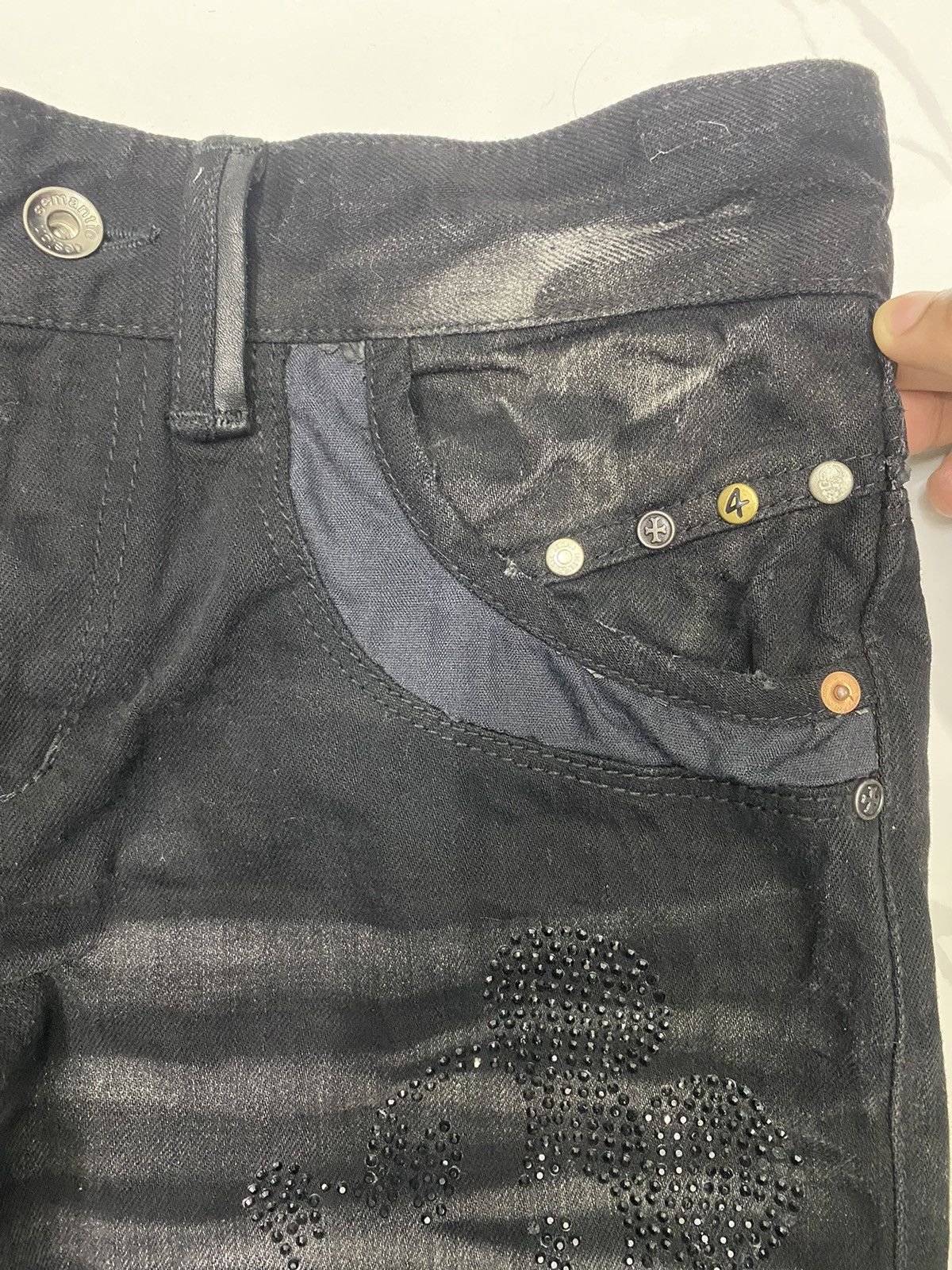 semanticdesign 🔥SEMANTIC DESIGN SKULLS X MICKEY MOUSE FLARED DENIM JEANS Size US 30 / EU 46 - 14 Thumbnail