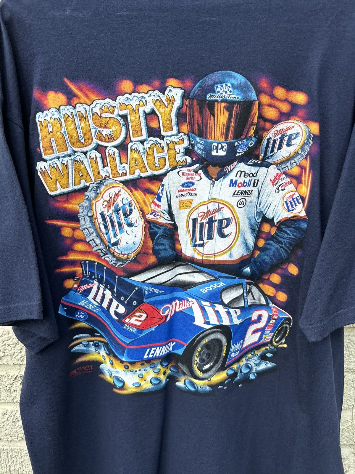 Chase Authentics 2000 NWT Rusty Wallace Miller Lite graphic tee Size US XL / EU 56 / 4 - 5 Thumbnail