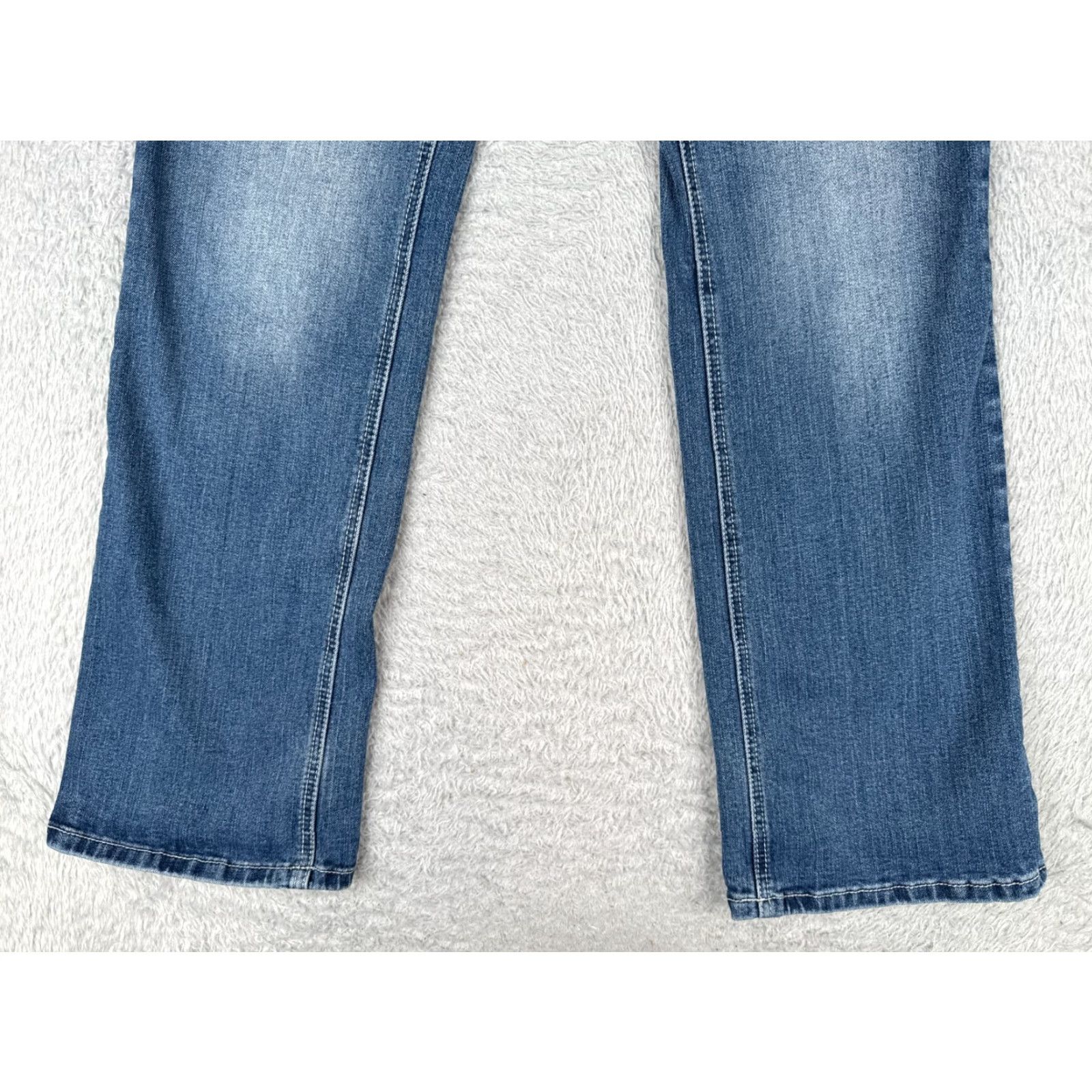 Vintage Earl Jean Jeans Women 16 Blue Slim Bootcut Bling Mid Rise Cotton Blend 34x31 Size 38" / US 16 / IT 52 - 2 Thumbnail