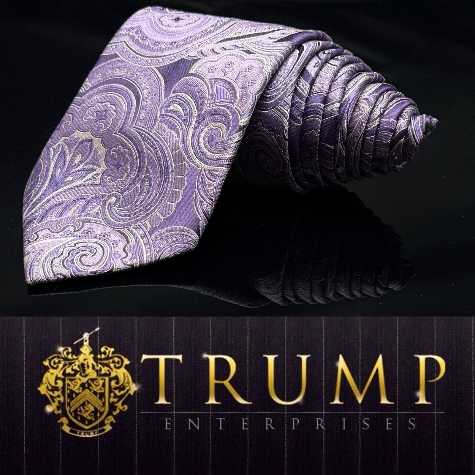 Donald Trump Donald J Trump Signature collection Paisley Purple Tie 60.5 Size ONE SIZE - 1 Thumbnail