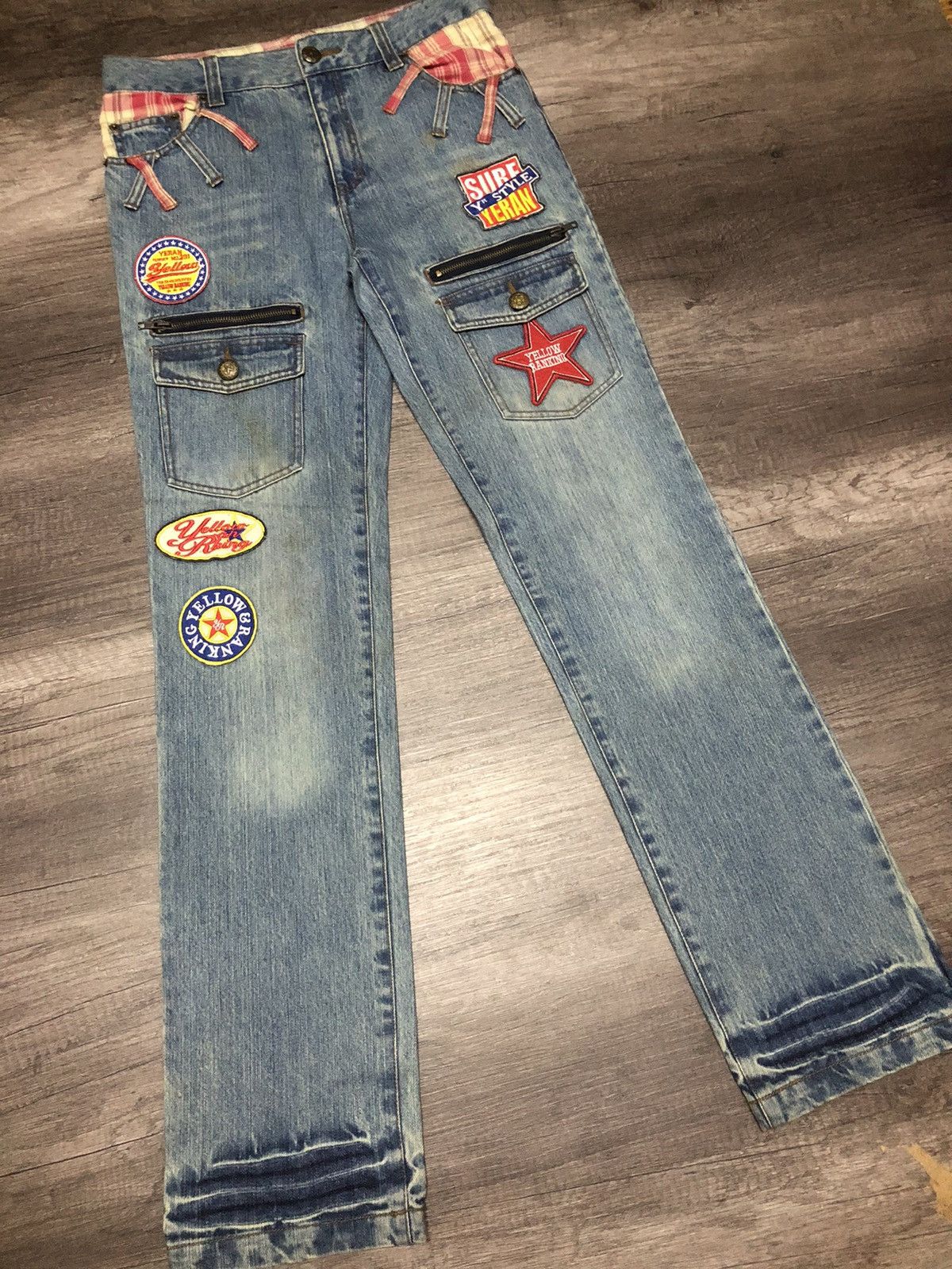 Designer × Hysteric Glamour × Japanese Brand Yellow Ranking Patches Jeans Like Hysteric Glamour Design Size US 31 - 2 Thumbnail