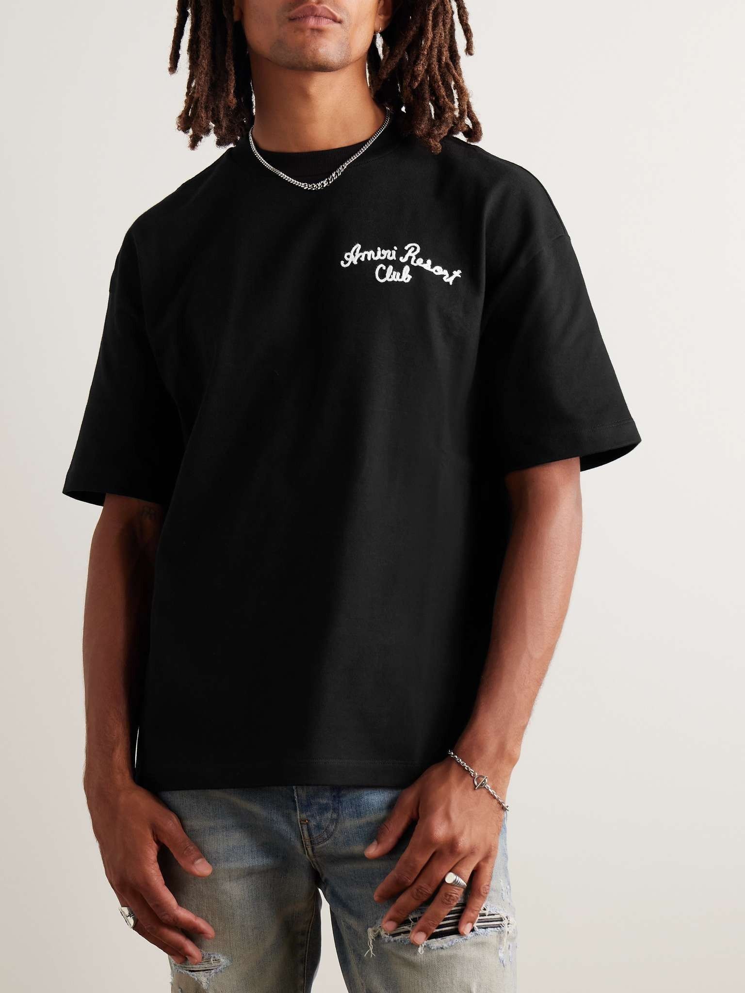 Amiri o1s1wg110625 Spirit Oversized Logo T-Shirt in Black Size US L / EU 52-54 / 3 - 3 Thumbnail