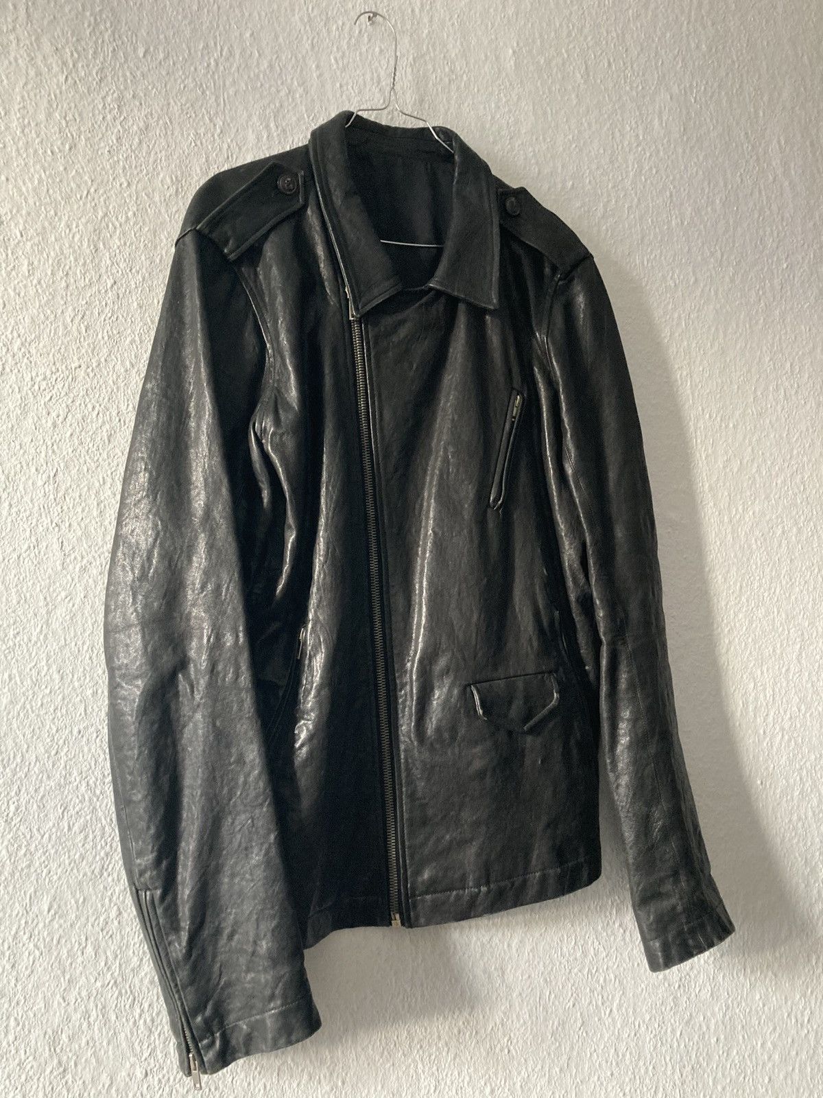 Rick Owens FW09 "CRUST" Hammered Lamb Stooges Leather Jacket Rick Owens Size US XL / EU 56 / 4 - 5 Thumbnail