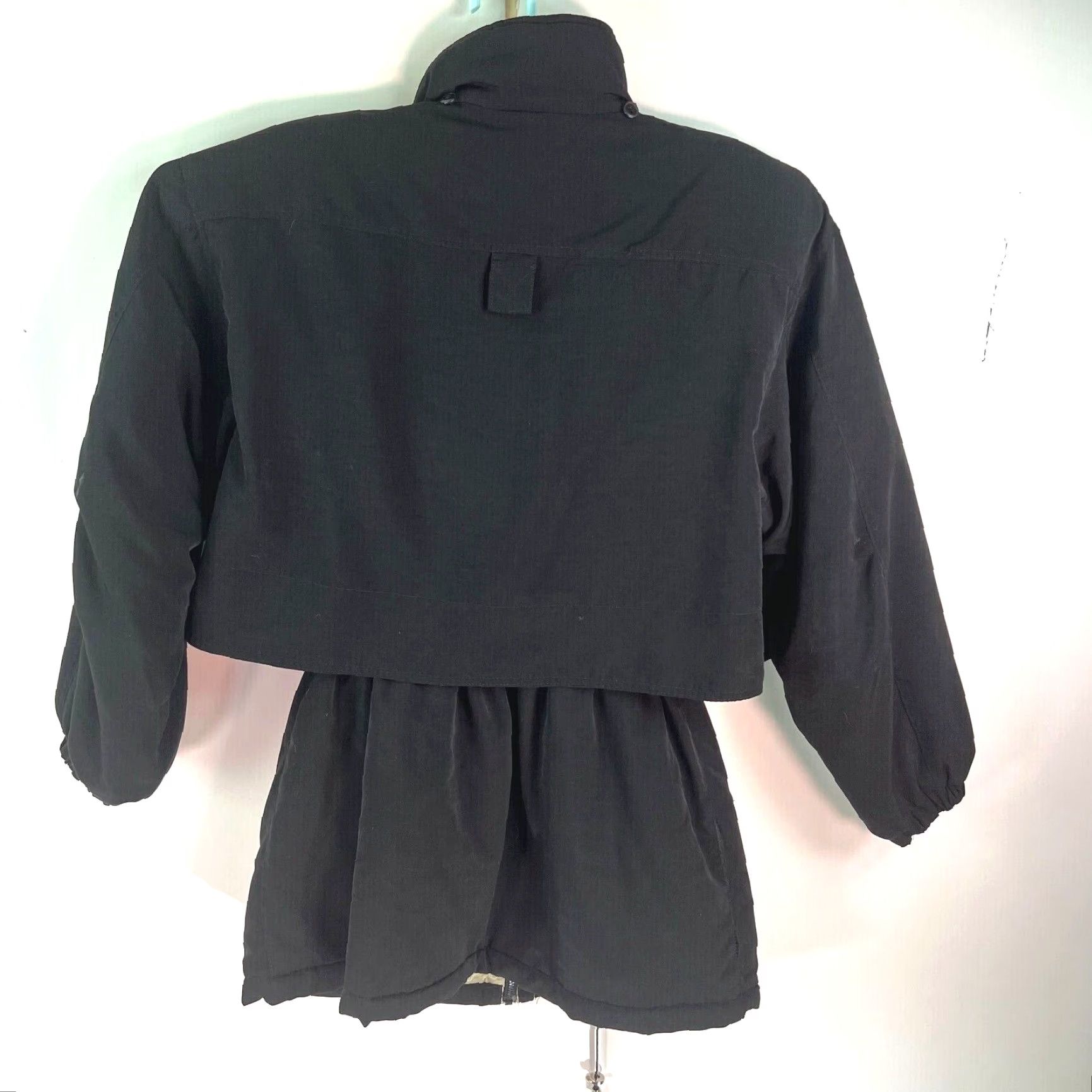 Vintage Fleet Street Womens Jacket Front Pockets Zipper Black Size L Short Sleeve Winter Softshell Polyester Regular Fit 100% Polyester Size L / US 10 / IT 46 - 2 Thumbnail