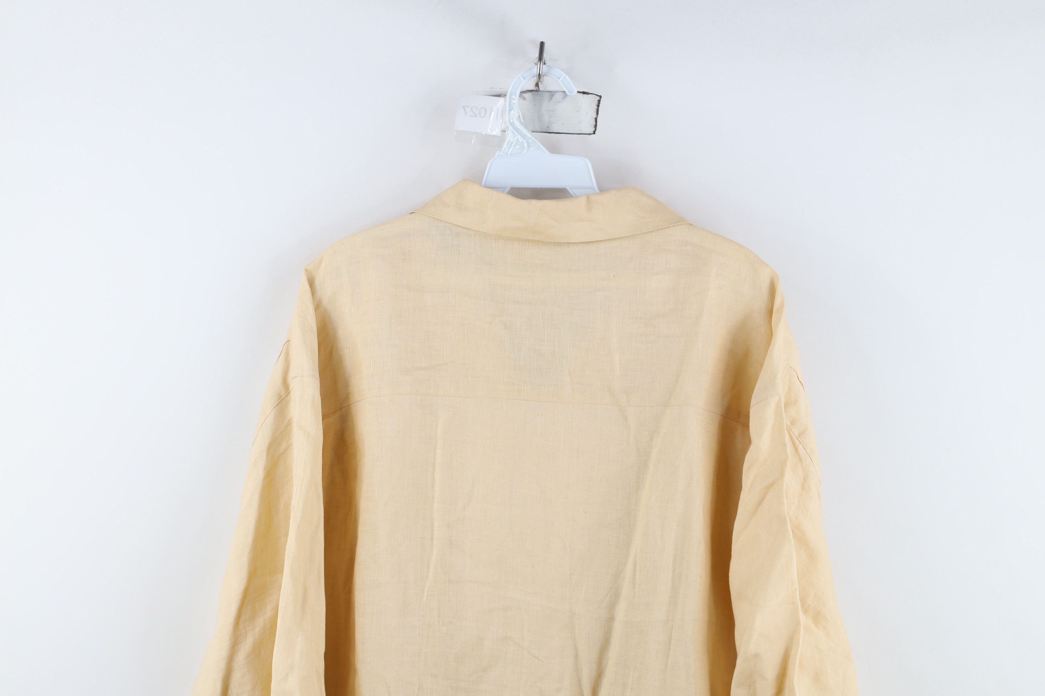 Vintage Vintage 90s Y2K Streetwear Linen Collared Button Shirt Size US XXL / EU 58 / 5 - 12 Thumbnail