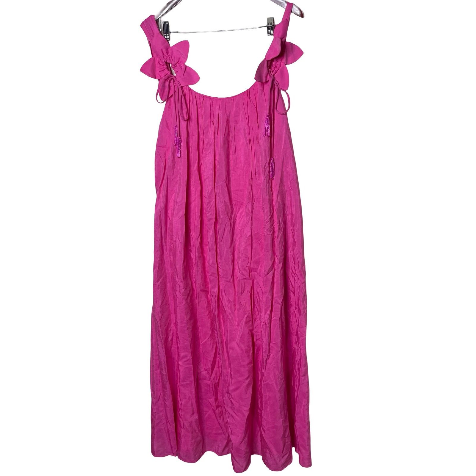 Farm Rio NWT Farm Rio Sleeveless Floral Straps Midi Dress in Pink L Size L / US 10 / IT 46 - 2 Thumbnail