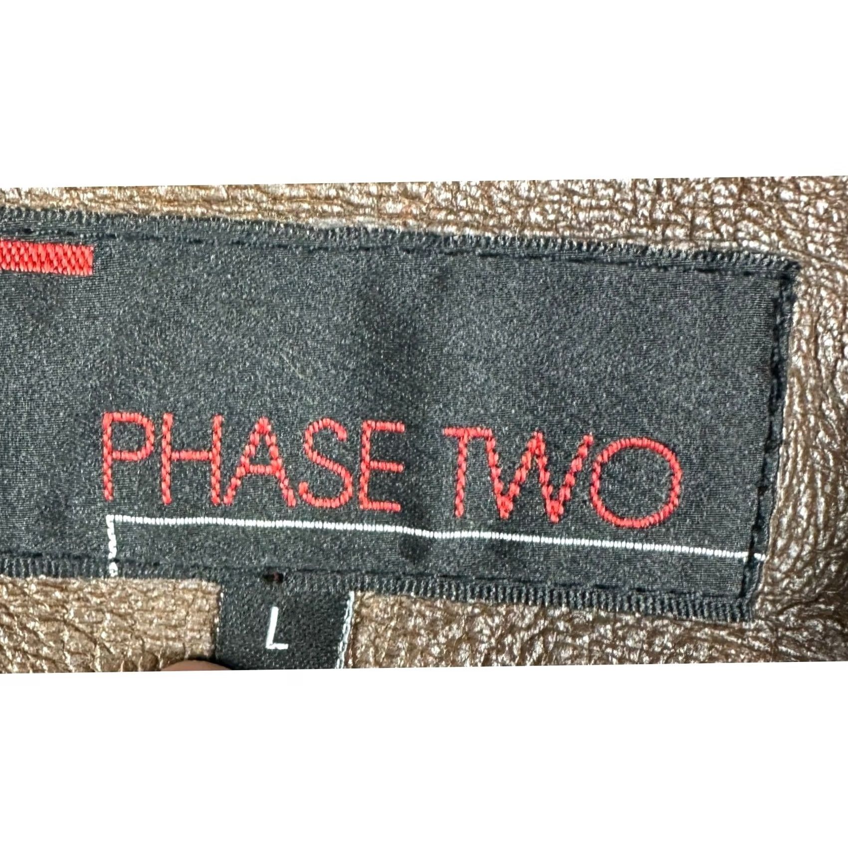 Vintage Phase Two Leather Jacket Mens Large Brown Car Coat Button Front Collared Pockets Size US L / EU 52-54 / 3 - 4 Thumbnail