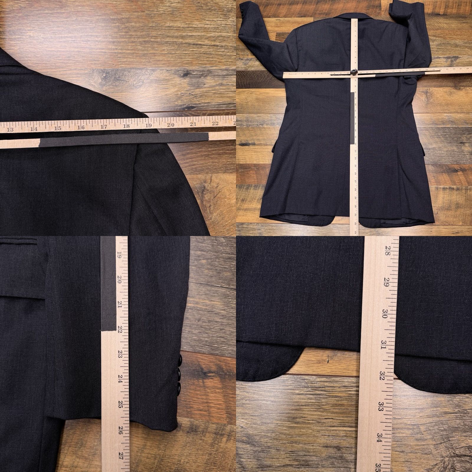 Canali Canali Suit Jacket 40R Gray Wool Blazer Italy Men Regular Double-Vented Notch Lapel Three-Button Solid Vintage No Size 40R - 10 Thumbnail