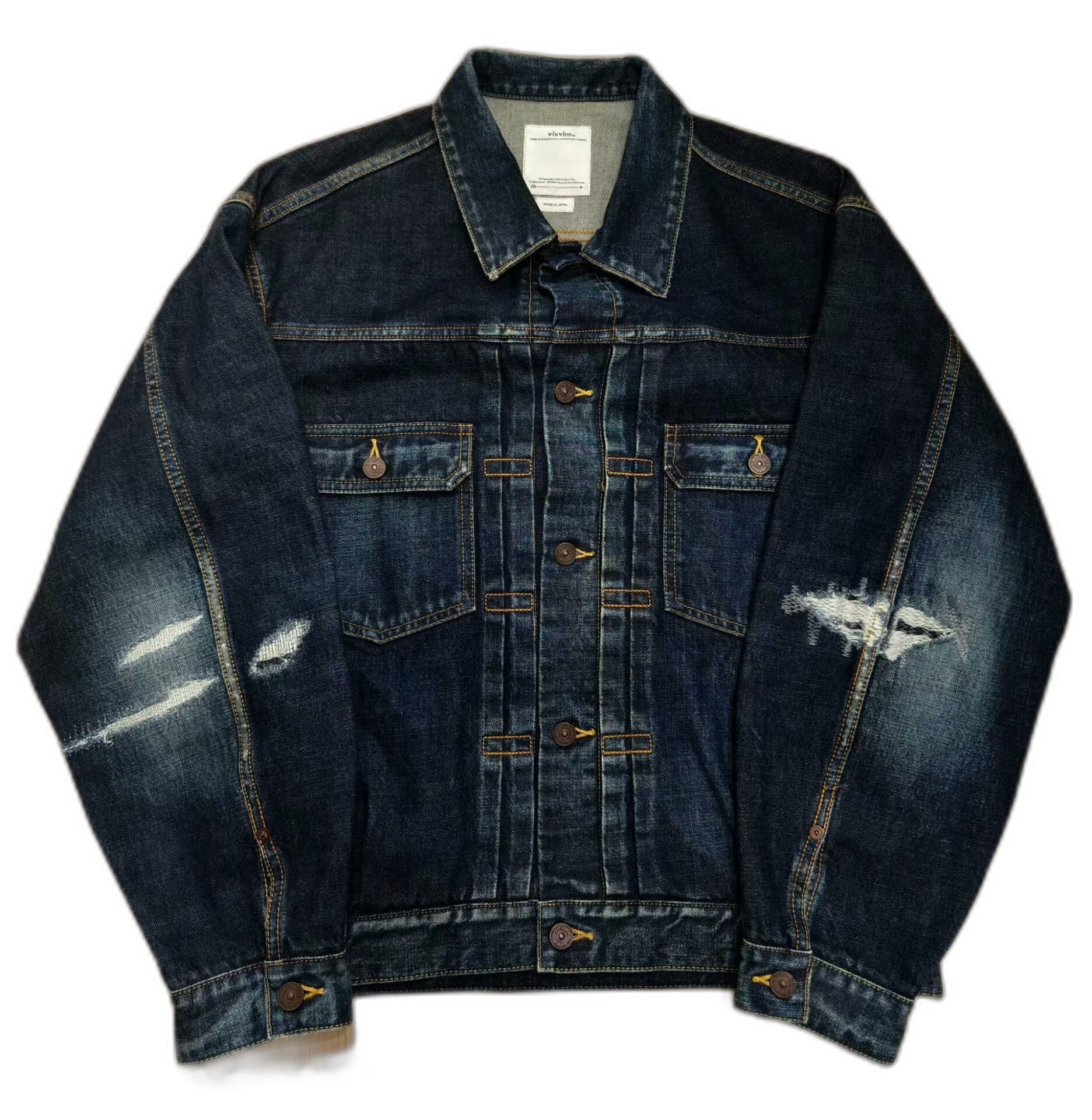 Visvim visvim 21ss 101xx Damaged Denim Jacket Size US M / EU 48-50 / 2 - 1 Thumbnail