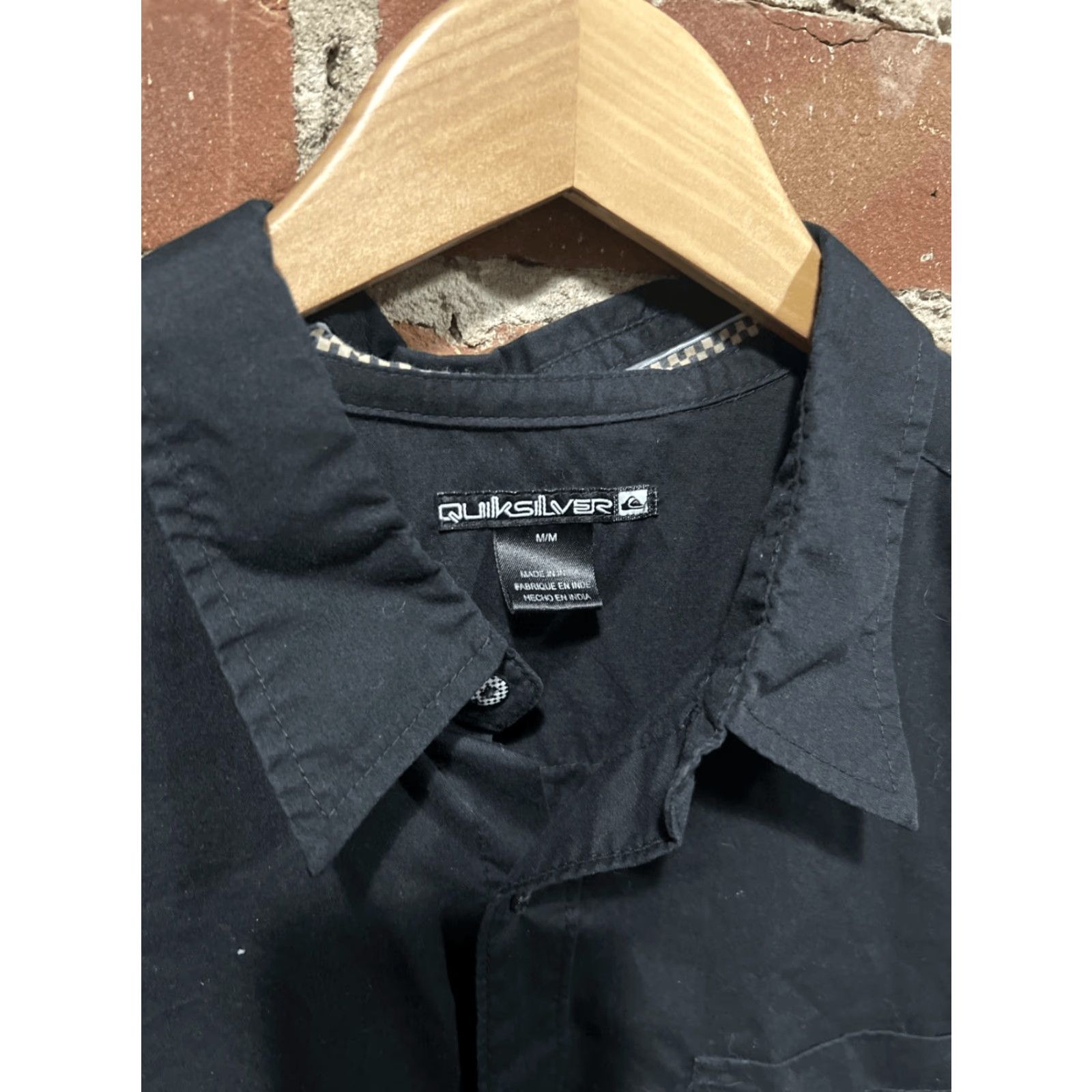 Quiksilver Quiksilver Mens Button-Up Shirt Long Sleeve Black Embroidered Plaid Knit Cotton Western Casual XW? Size US L / EU 52-54 / 3 - 2 Thumbnail