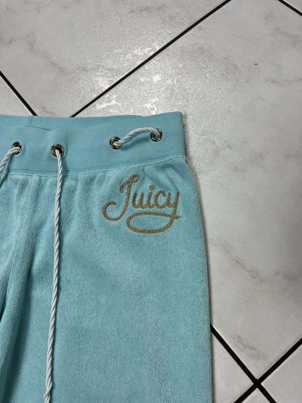 Juicy Couture × Vintage Vintage Juicy Couture Black label y2k velvet pants string Size 26" / US 2 / IT 38 - 4 Thumbnail