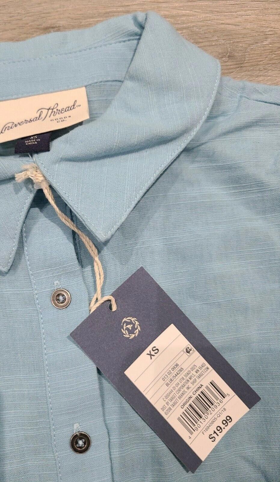 Designer Universal Thread Top Extra Small Blue Chambray Cap Sleeves Size XS / US 0-2 / IT 36-38 - 3 Thumbnail