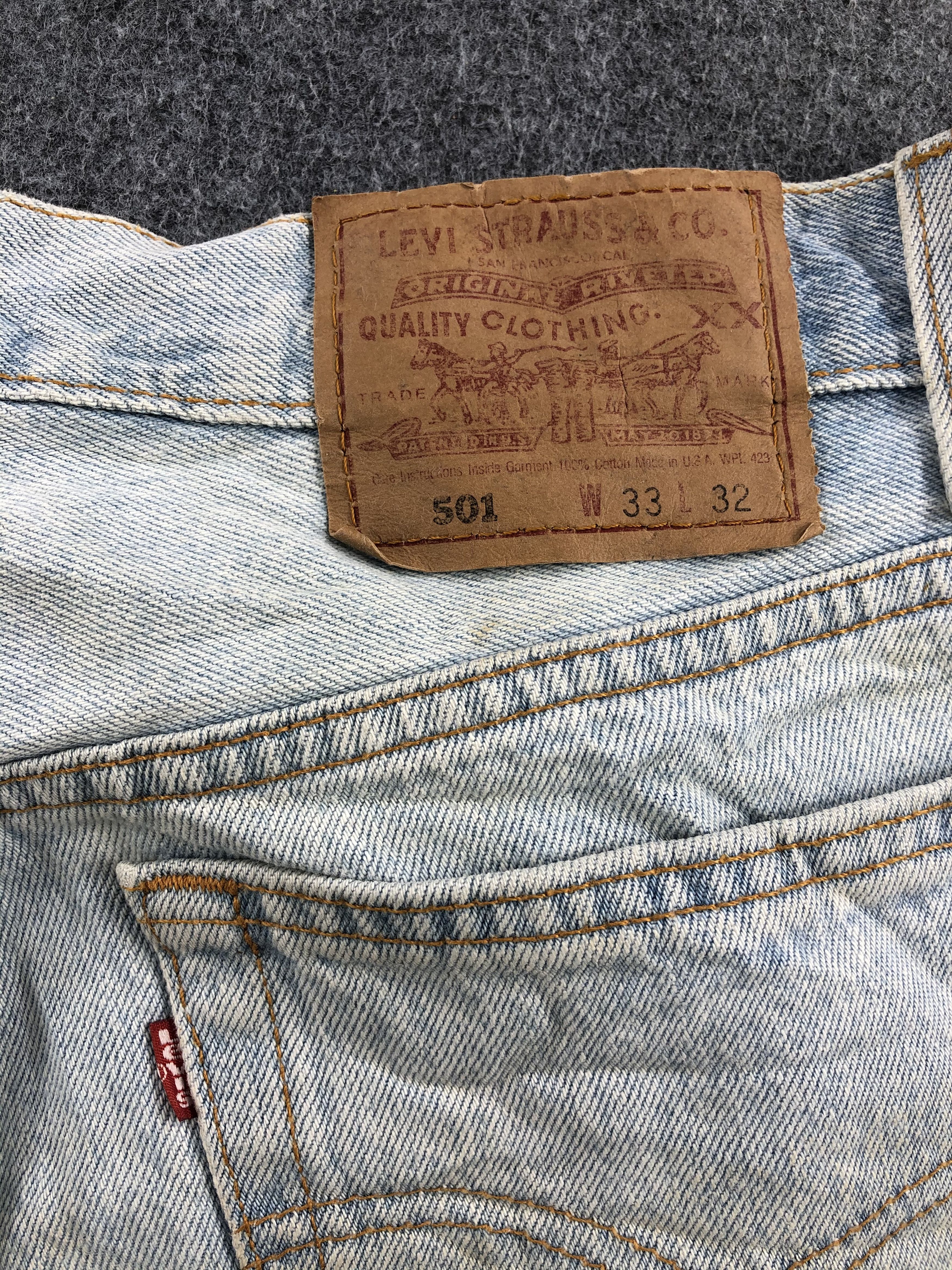 Levi's Vintage 90s Light Wash Levis 501 Jeans-JM657 Size US 32 / EU 48 - 5 Thumbnail