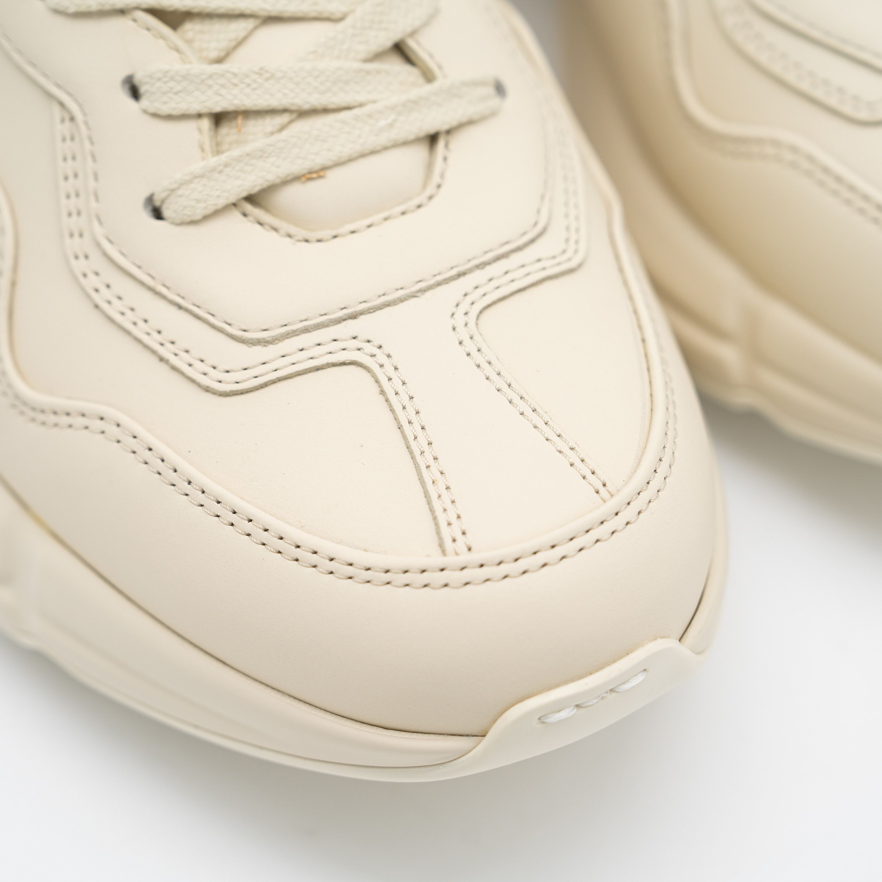 Gucci Gucci Rhyton Ivory Blue GG Cut Out Logo Leather Sneakers Size US 10 / EU 43 - 7 Thumbnail