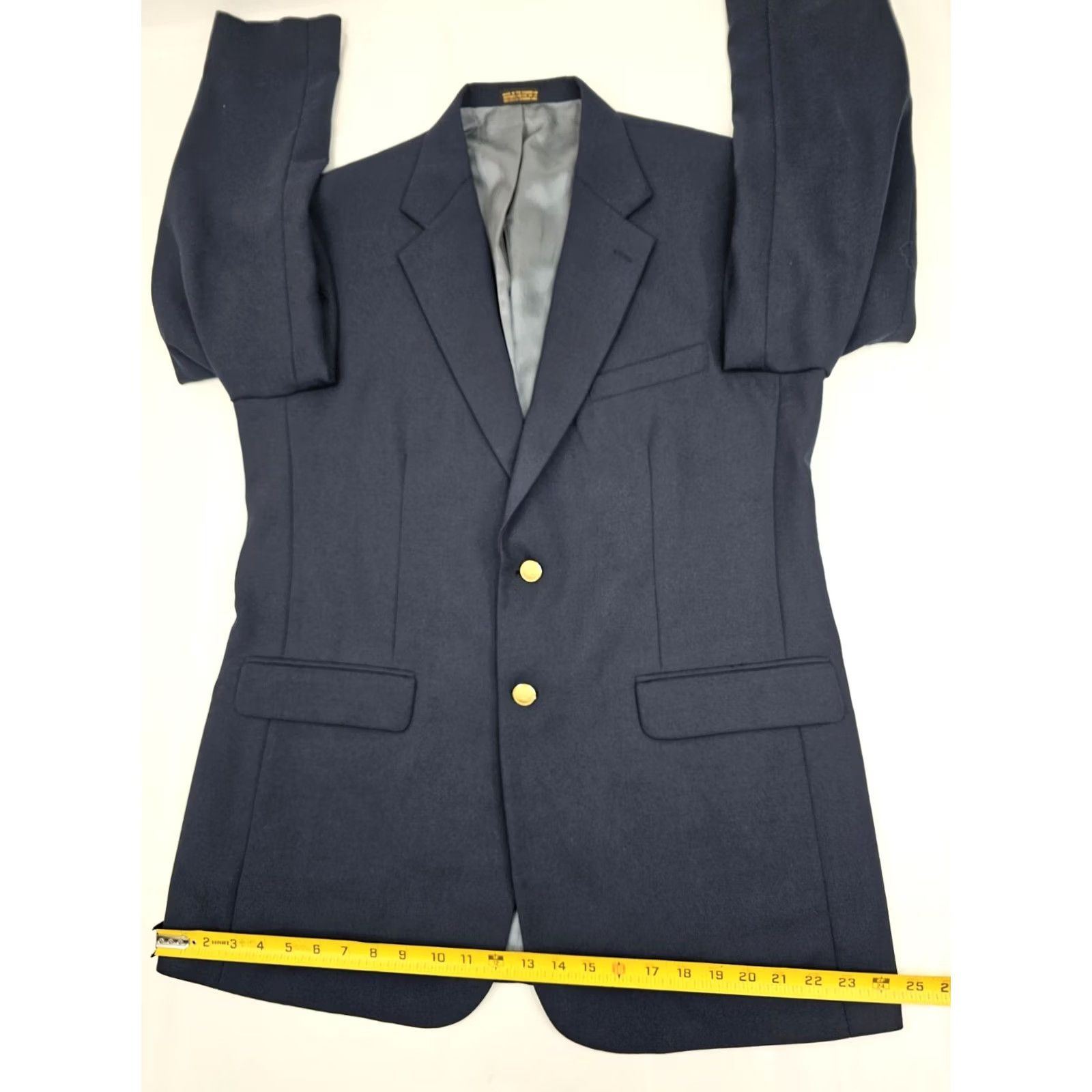 Stafford Stafford sport coat Navy blue 42L Wool Worsted Button Single-Breasted 2-Button Gold EUC Mens Jacket Coat Long Lined Satin 44 Chest 33 Sleeve Euro USA Size US XS / EU 42 / 0 - 6 Thumbnail