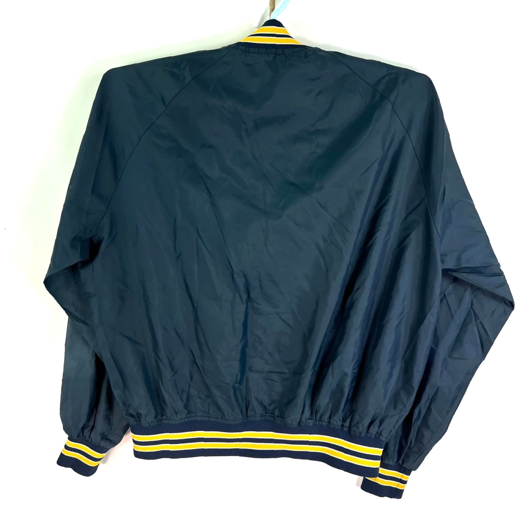 Chalk Line VINTAGE Chalk Line Windbreaker Jacket Mens XL Black Button USA 80s Satin Lined Jacket Mid-Length Chest 54 Size US XL / EU 56 / 4 - 4 Thumbnail