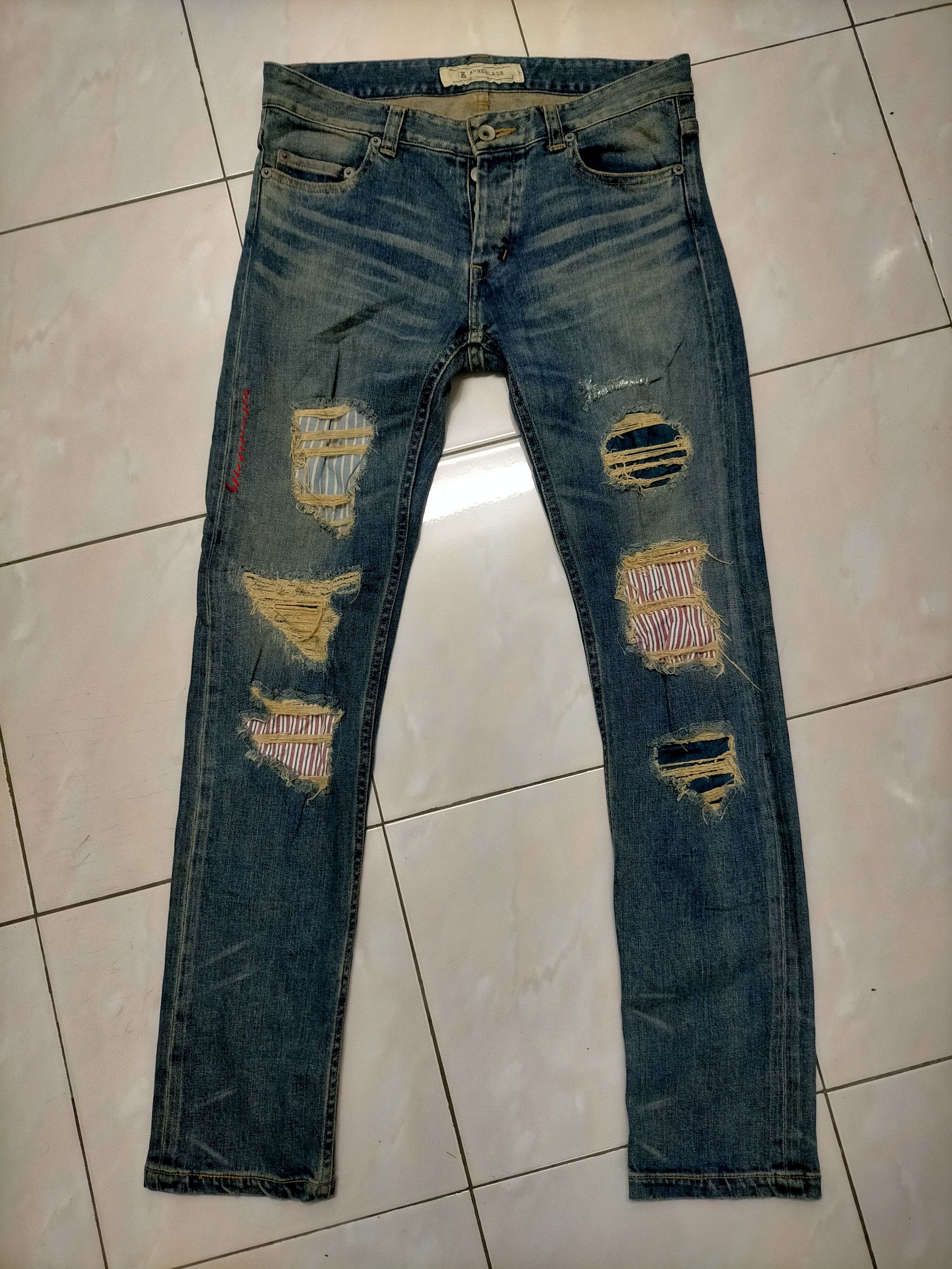 ANREALAGE × Japanese Brand Vintage Anrealage Distressed Jeans Size US 31 - 1 Thumbnail