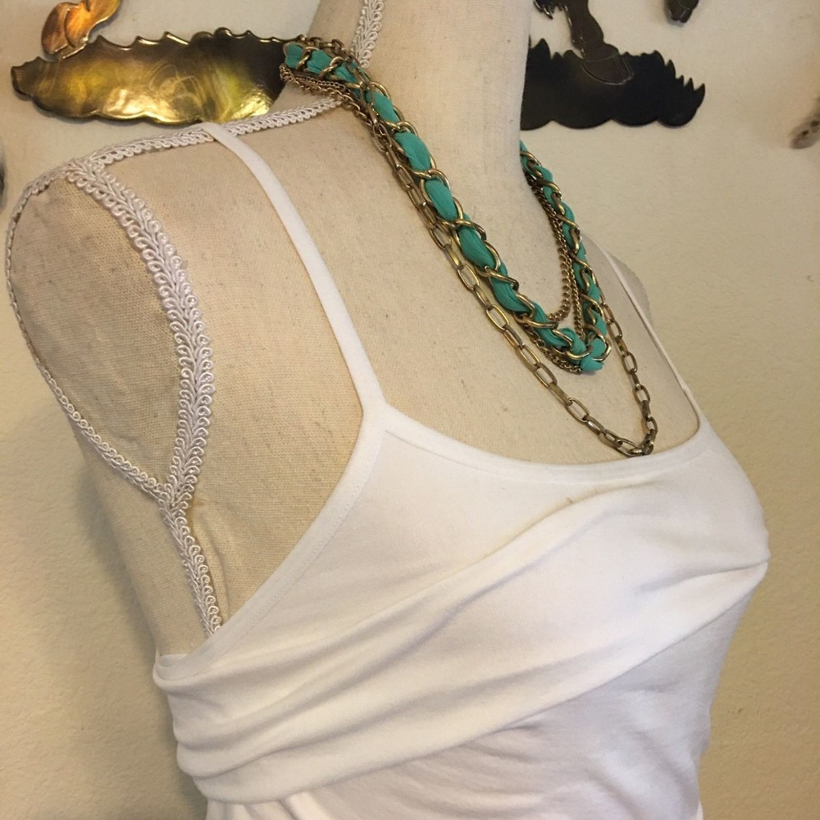 Vintage Vintage gold tone layered chain ribbon necklace Size ONE SIZE - 2 Thumbnail