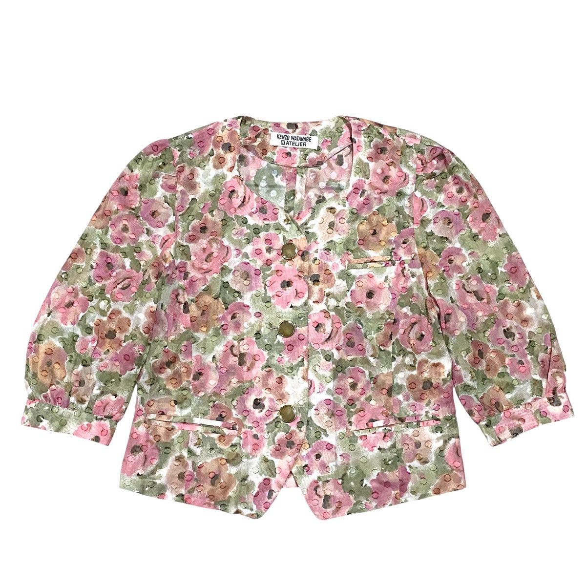 Japanese Brand 🔥RARE🔥 Kenzo watanabe atelier floral mesh top Size S / US 4 / IT 40 - 1 Thumbnail