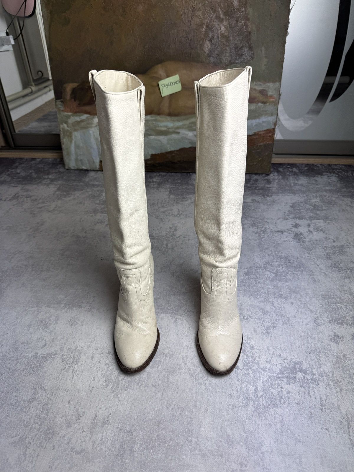 Gucci Gucci Designer Rare Cowboys Leather High Vintage Heels Boots Size US 6 / IT 36 - 2 Thumbnail