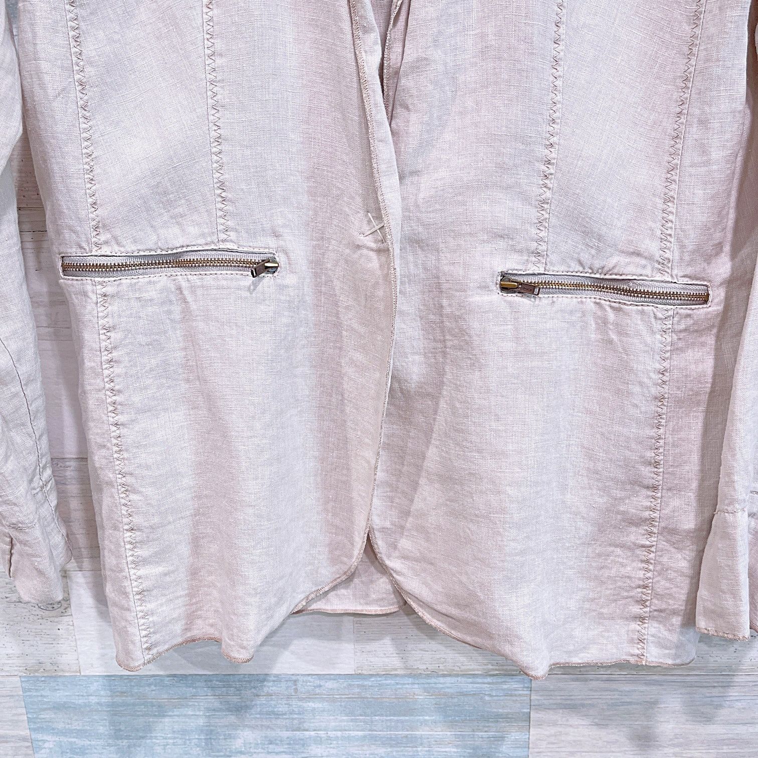 Michael Stars Michael Stars Linen Deconstructed Blazer Beige Womens Medium Size M / US 6-8 / IT 42-44 - 3 Thumbnail