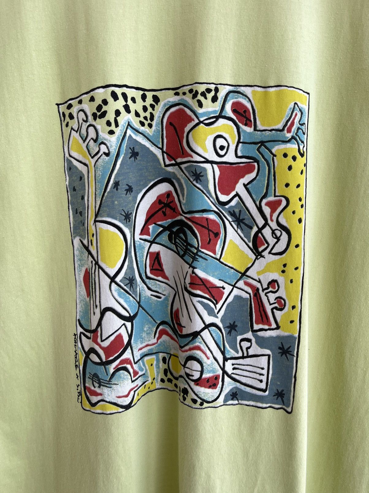 Vintage Hommage Salvador Dali Spanish Guitar Art T-Shirt Vintage 90s Size US XL / EU 56 / 4 - 4 Thumbnail