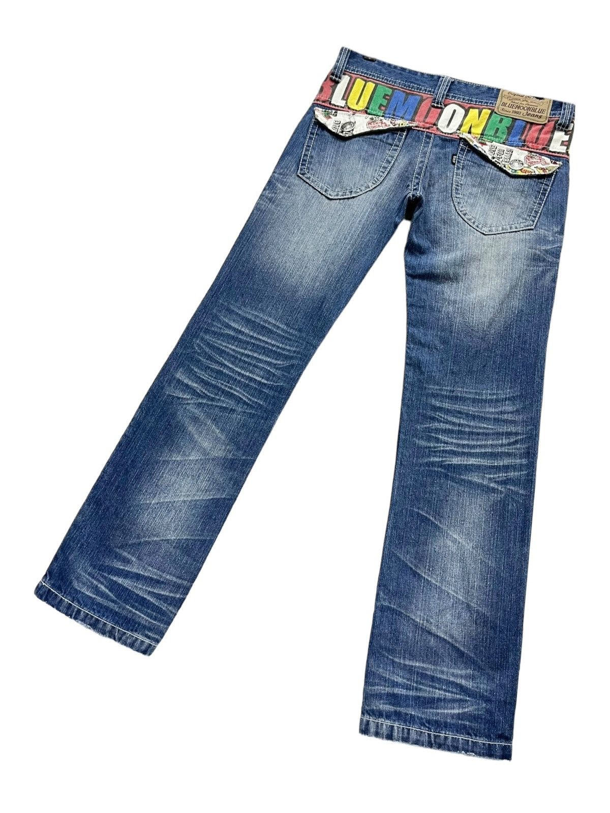 Moonstar DOPE💥 90’s Japanese Surf Brand Rainbow Spellout Waist Jeans Size US 30 / EU 46 - 7 Thumbnail