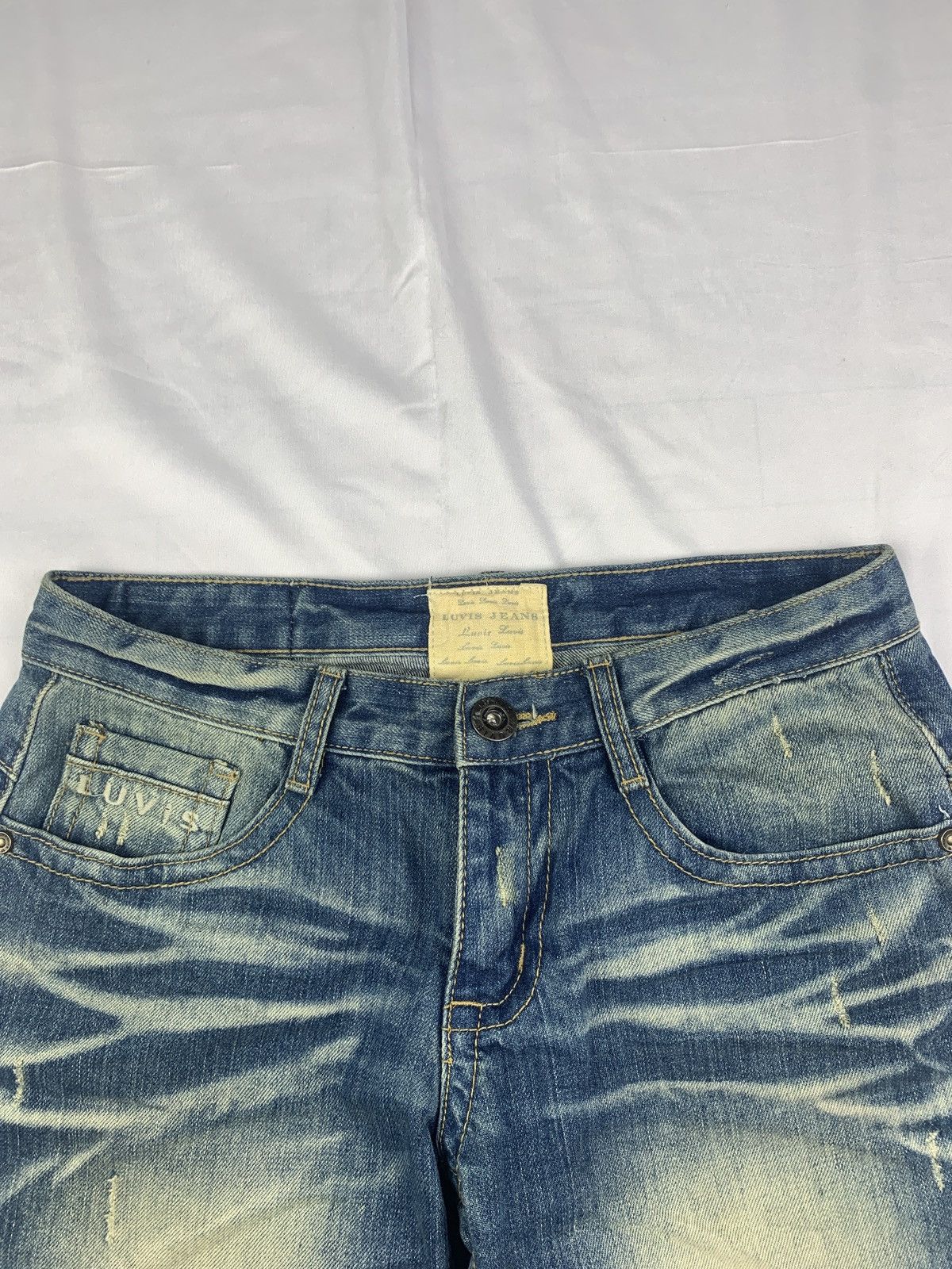 Japanese Brand Luvis Jeans Washed Cute Embroidered Pocket Mini Jeans Shorts Size 27" / US 4 / IT 40 - 7 Thumbnail