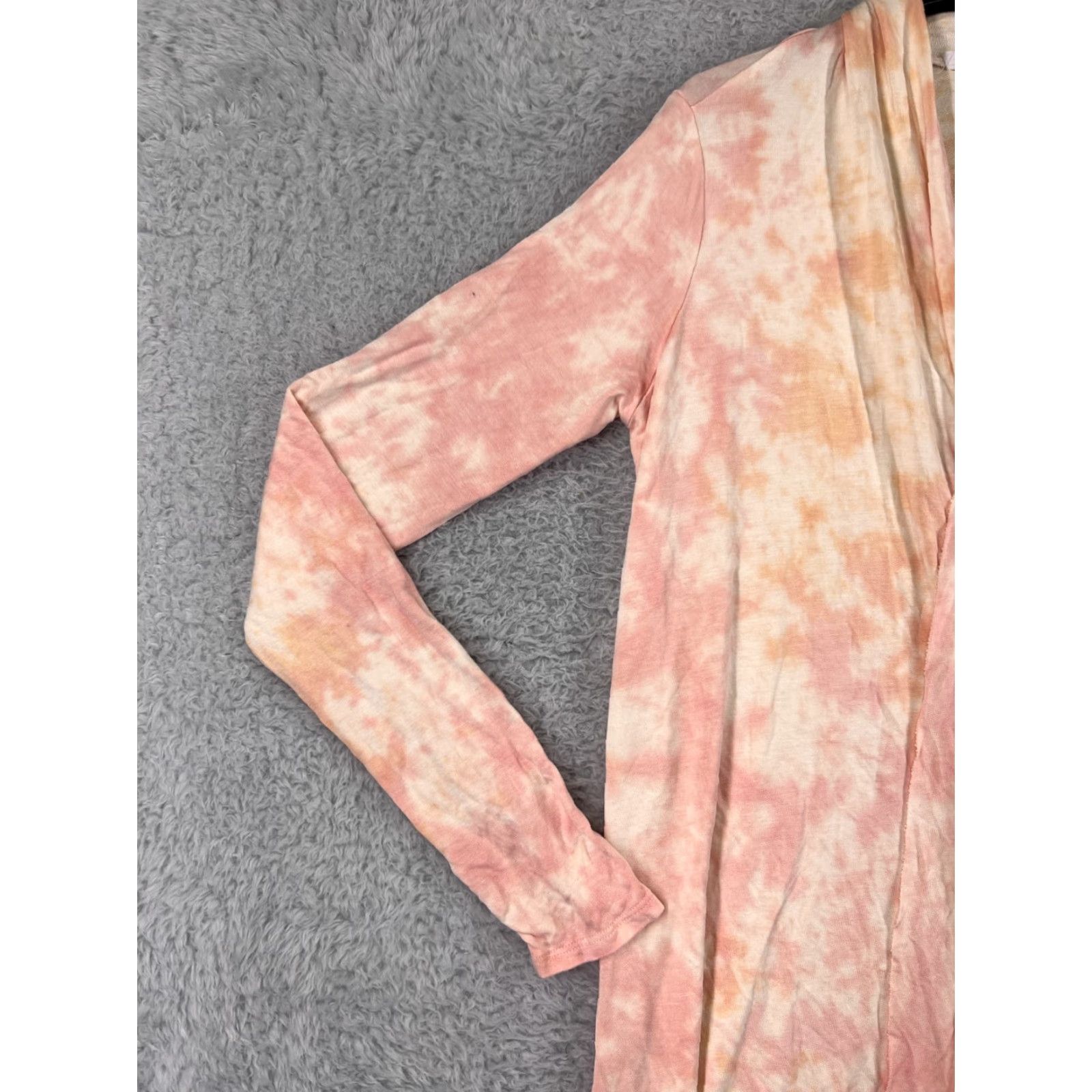 Vintage LA Made Sweater Cardigan Womens Small Orange Long Sleeve V-Neck Lightweight Ruffle Jersey Modal Size S / US 4 / IT 40 - 4 Thumbnail