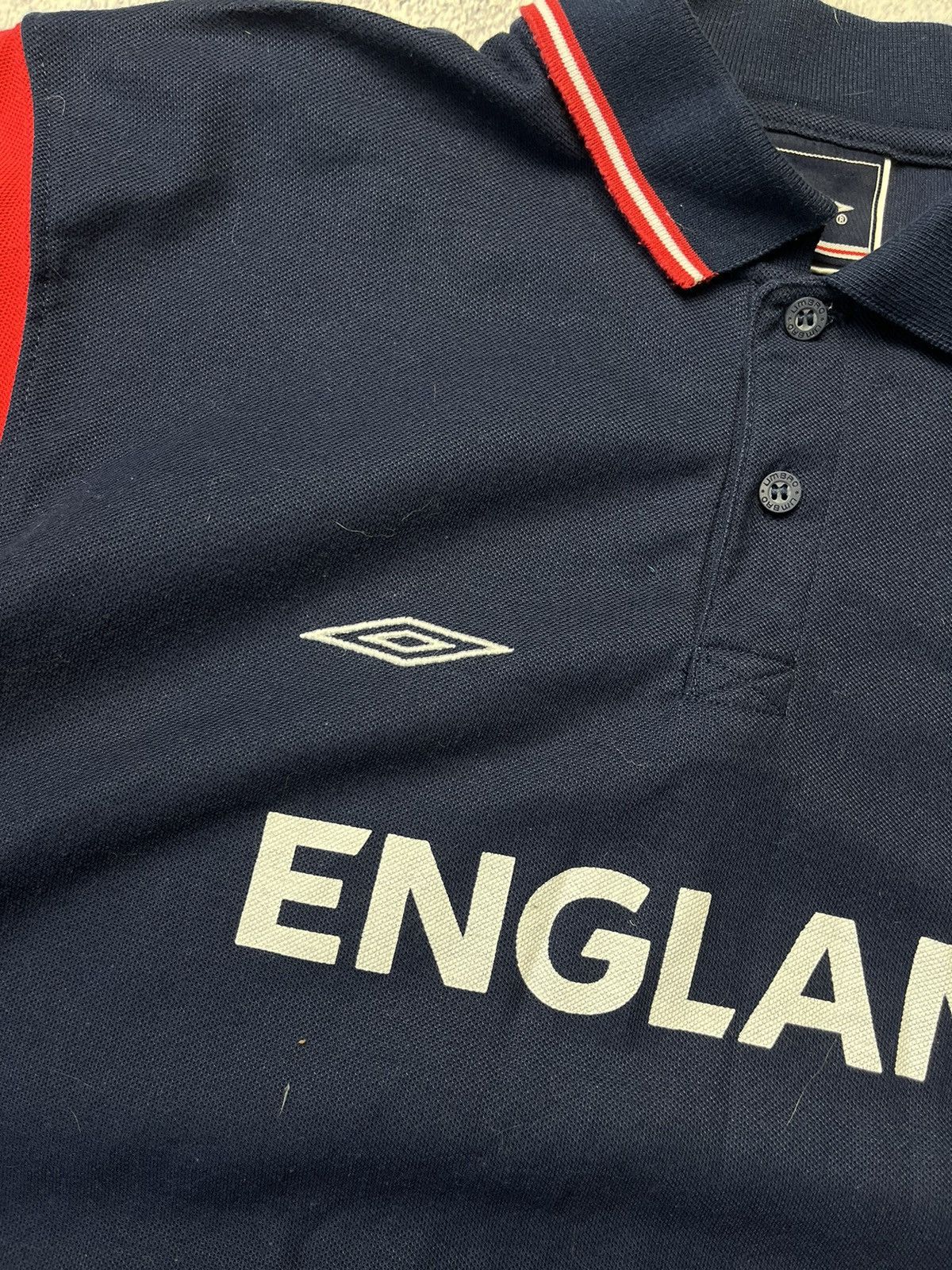 Umbro Vintage Umbro England soccer jersey polo size M Size US M / EU 48-50 / 2 - 9 Thumbnail