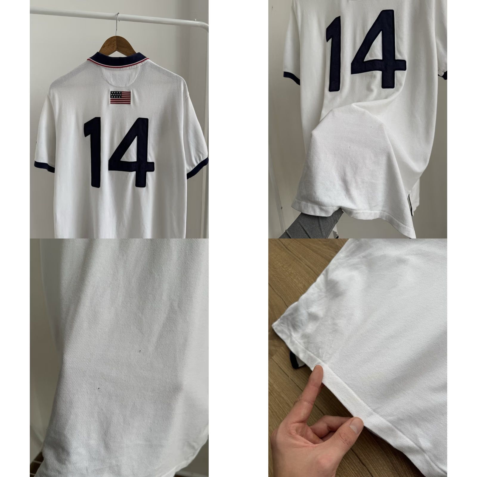 Polo Ralph Lauren VINTAGE Polo Ralph Lauren USA #14 White Y2K Polo T Shirt Mens XL Size US XL / EU 56 / 4 - 8 Thumbnail