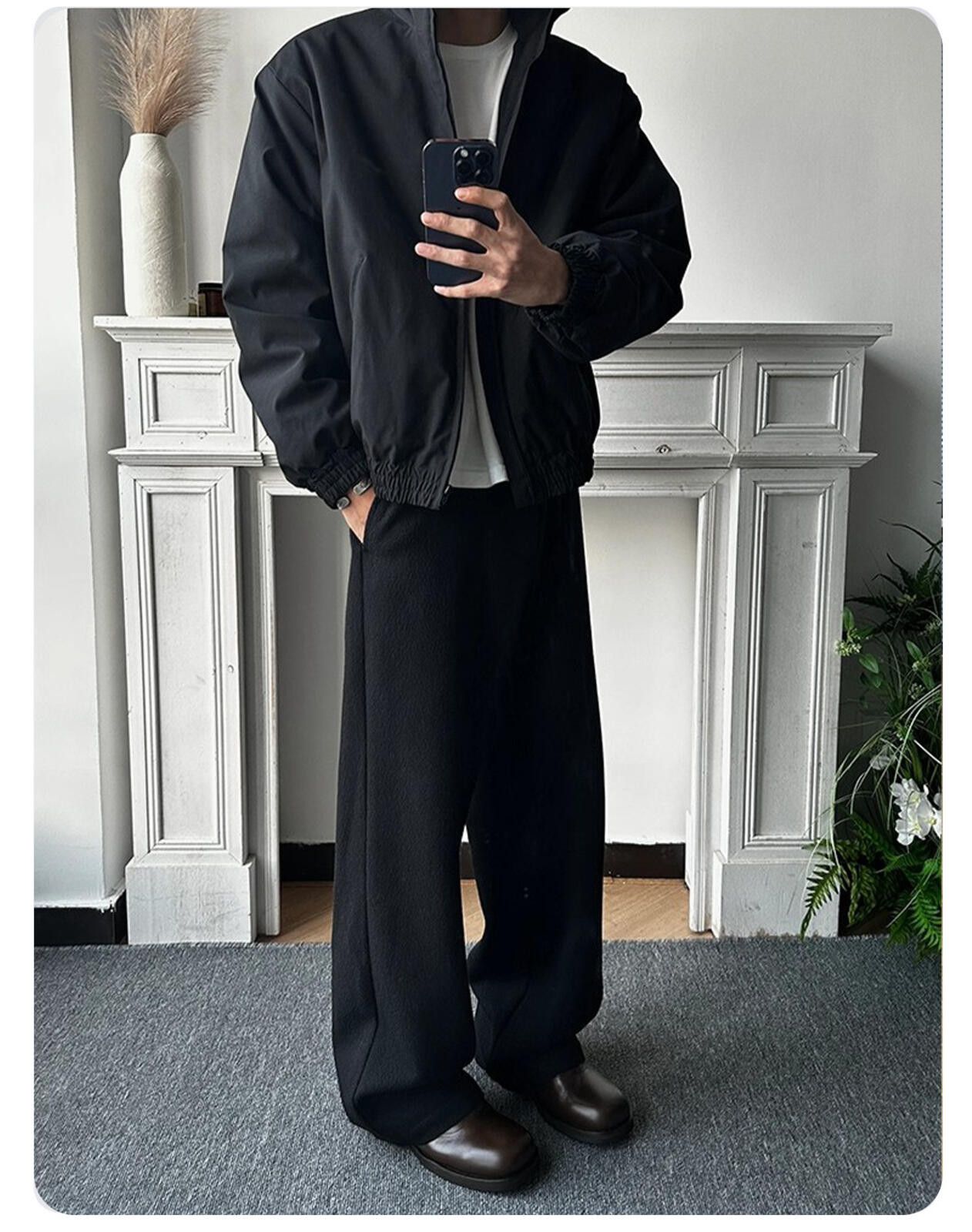 Other Black Wide Leg Casual Pants, Relaxed Fit Trousers Size US 30 / EU 46 - 4 Thumbnail