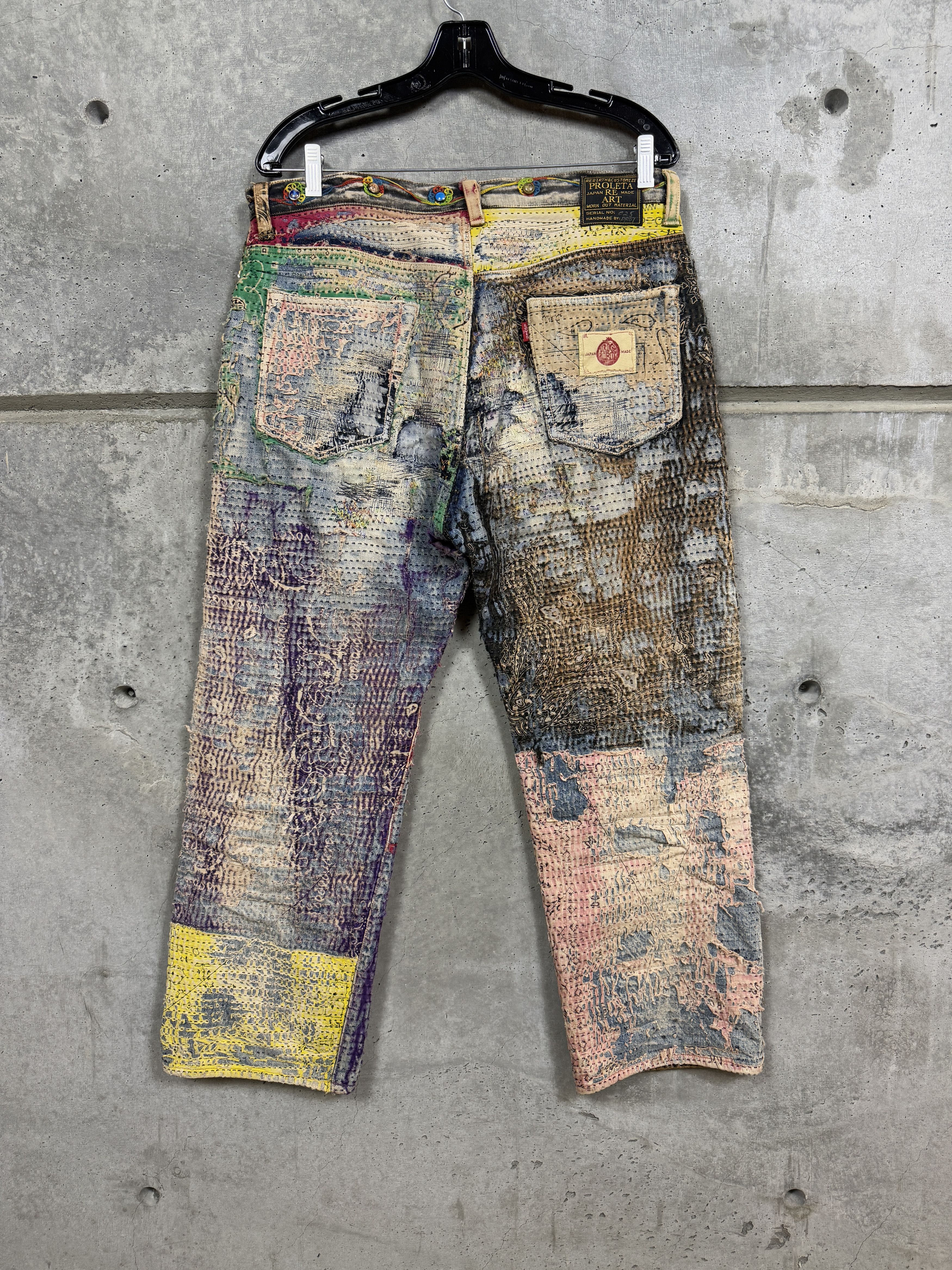 Proleta Re Art #25 Proleta Re Art PSYCHEDELIC Distressed Denim Jeans Size US 34 / EU 50 - 2 Thumbnail