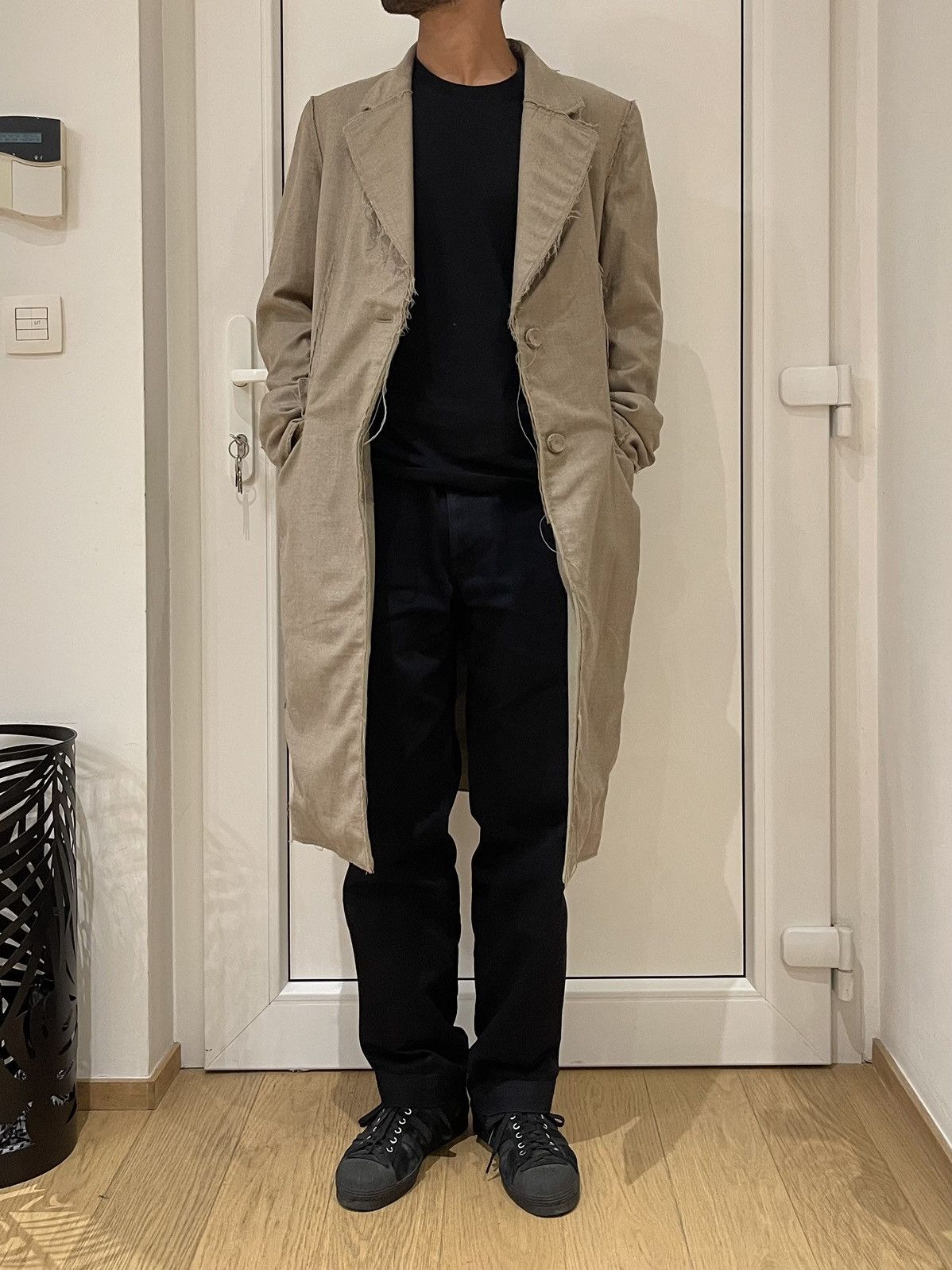 Maison Margiela Maison Martin Margiela FW04 Beige Wool Overlay Long Coat Size US XS / EU 42 / 0 - 1 Thumbnail
