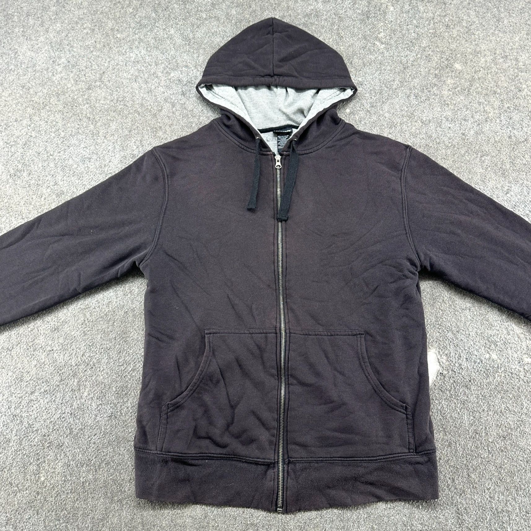 Joe Boxer VINTAGE Joe Boxer Hoodie Mens Small Black Full Zip Thermal Lined Sun Faded Y2K Size US S / EU 44-46 / 1 - 3 Thumbnail