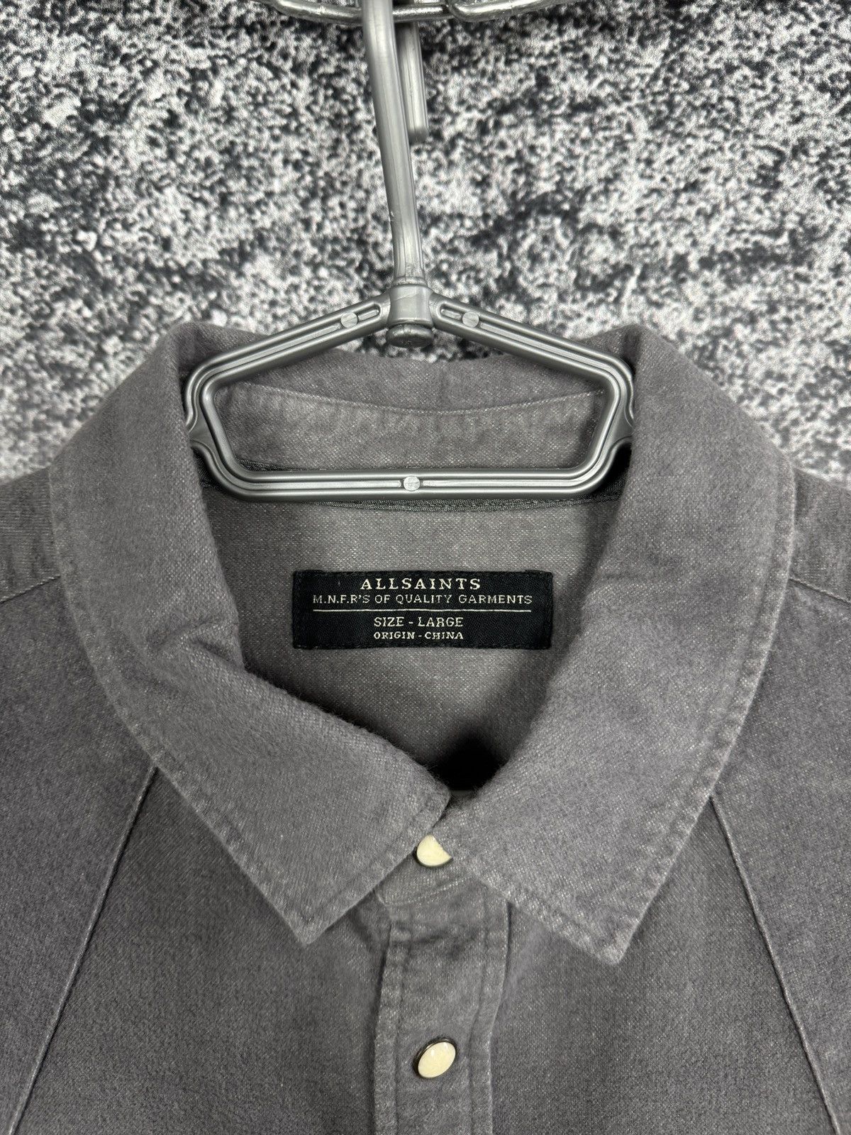 Allsaints Allsaints Helm Long Sleeve Shirt Button Up Cotton/Wool Sz L Size US L / EU 52-54 / 3 - 6 Thumbnail
