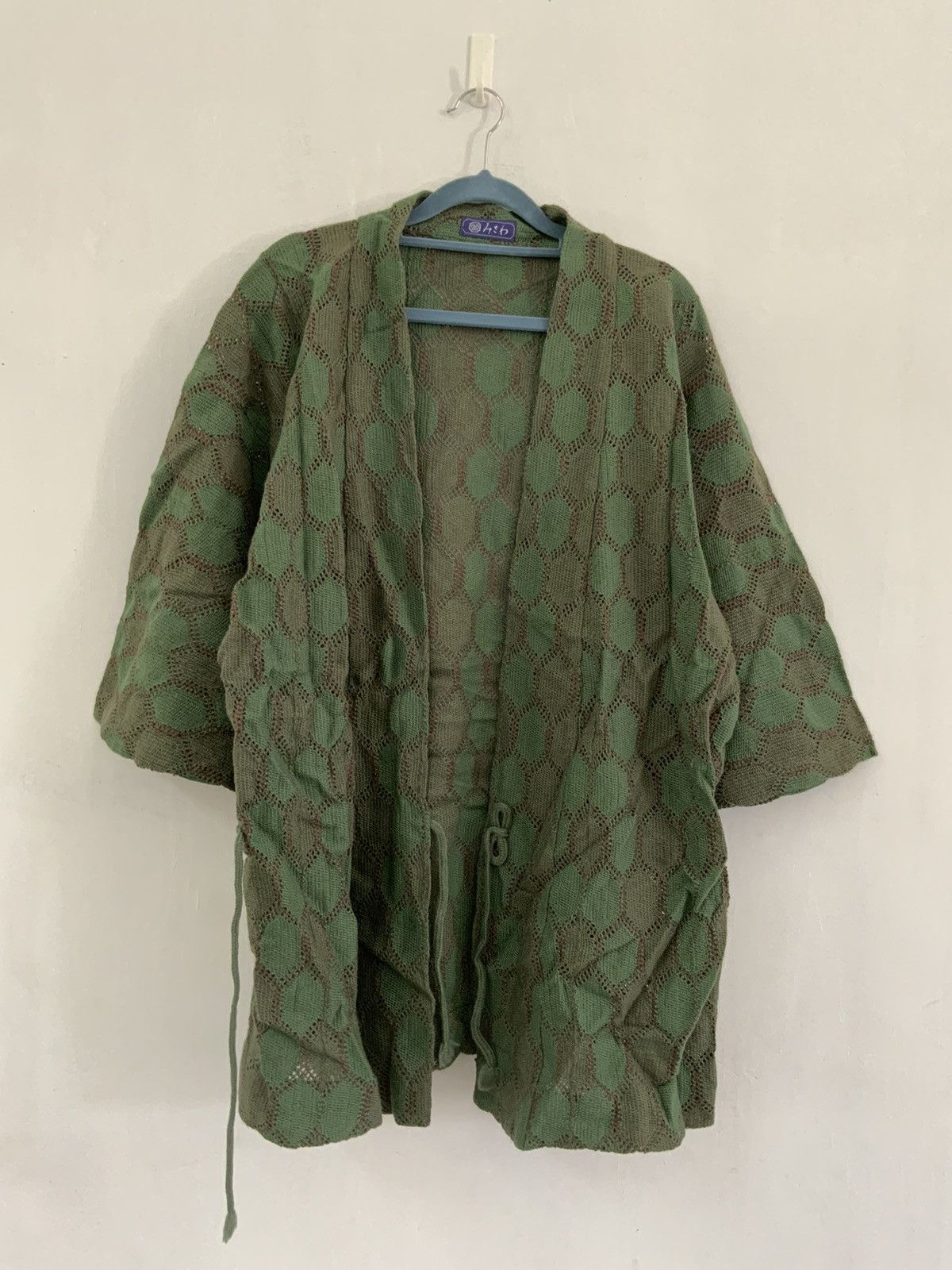Japanese Brand Vintage Japan Green Cardigan Kimono Size US L / EU 52-54 / 3 - 1 Thumbnail