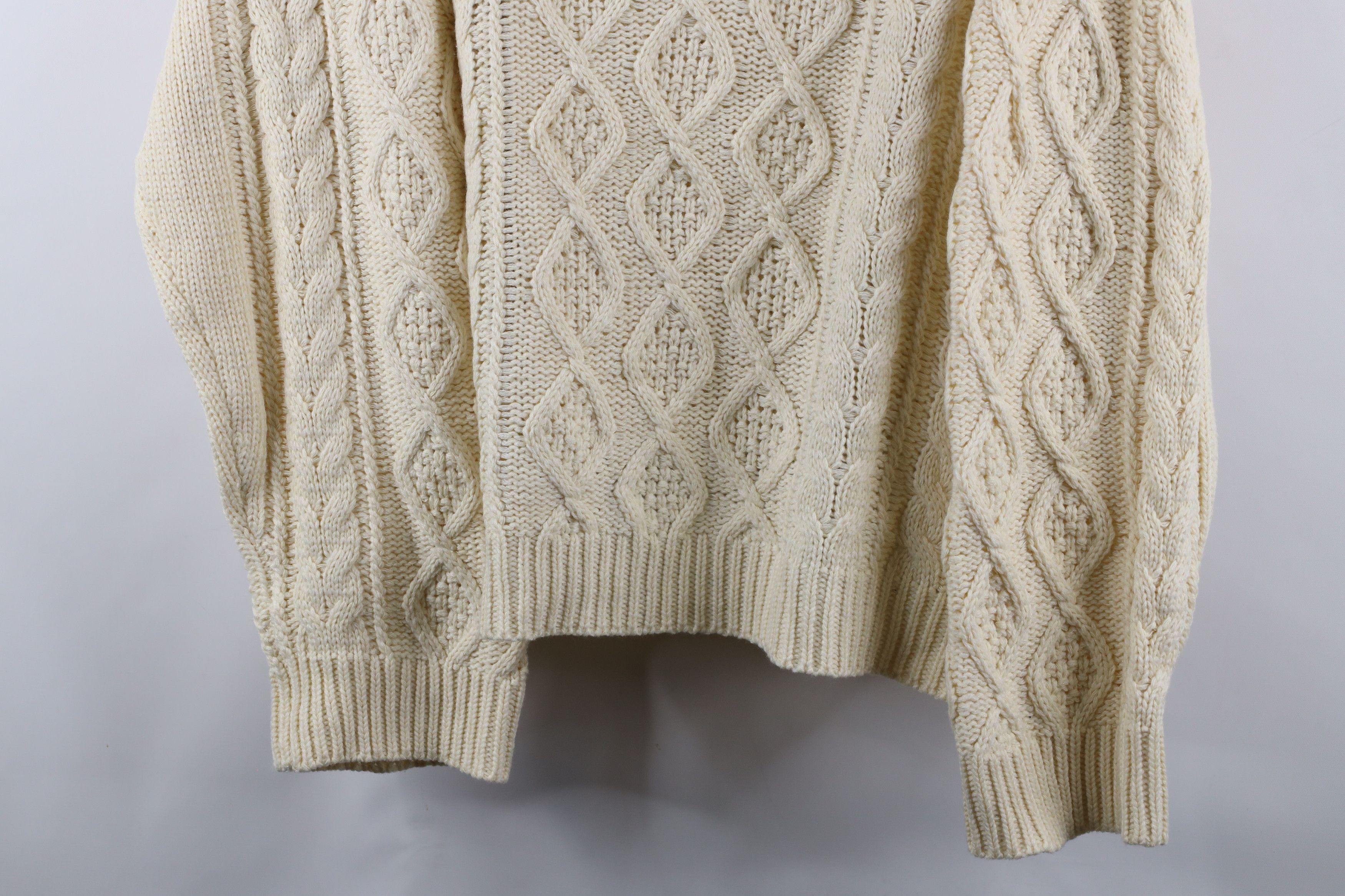 Vintage Vintage 90s Streetwear Chunky Cable Knit Fisherman Sweater Size 3XL / US 20-22 - 3 Thumbnail