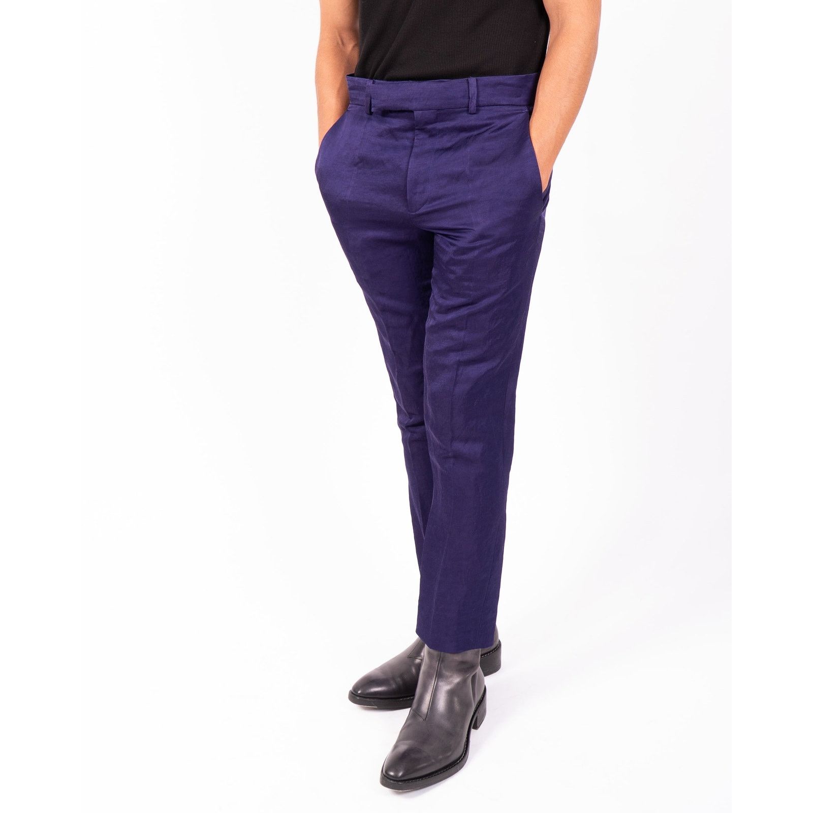Haider Ackermann SS19 Classic Trousers in Purple Silk Size 46R - 3 Thumbnail