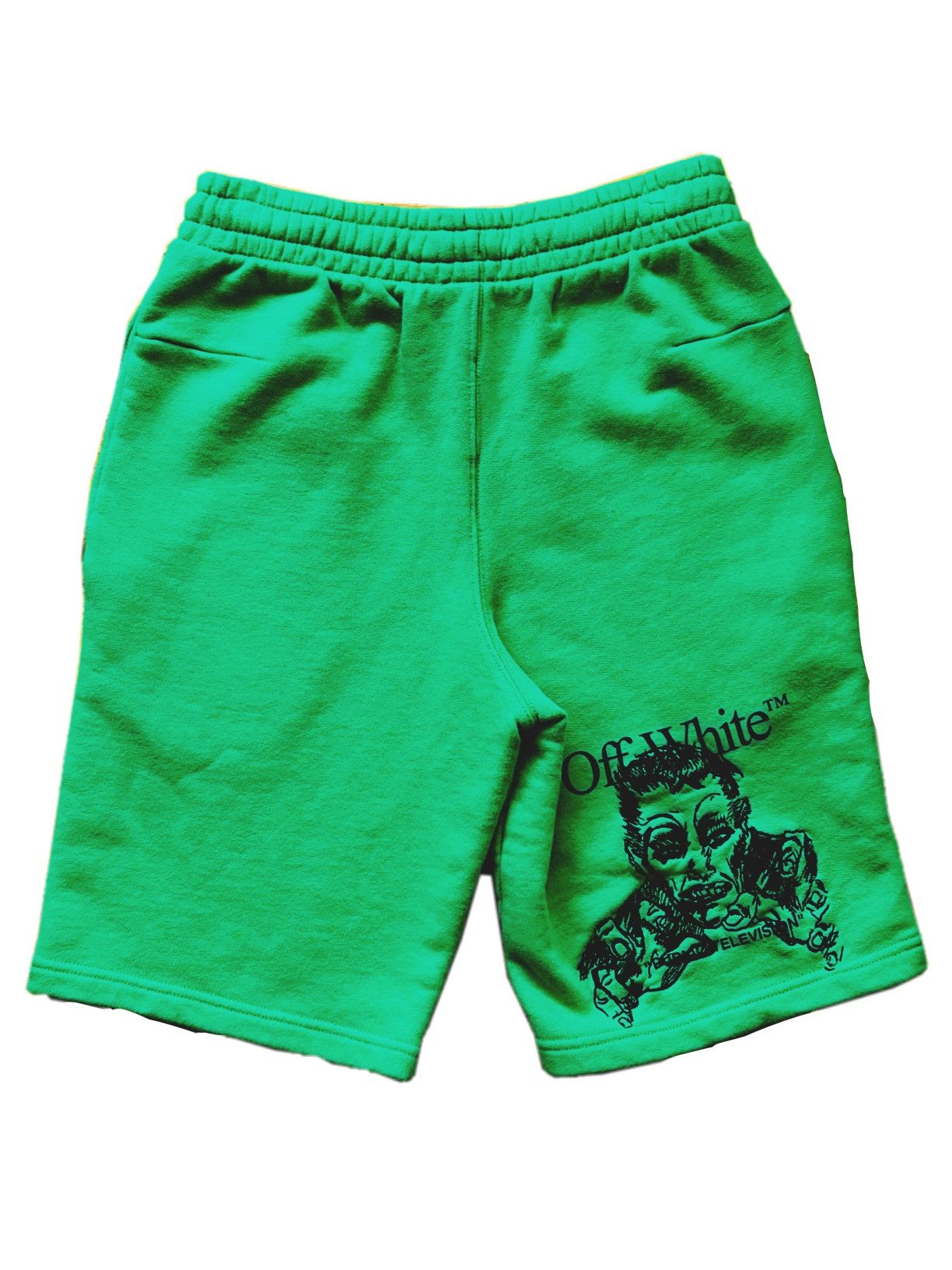 Off-White Off-White Green Cotton Printed Bermuda Shorts XS Size US 30 / EU 46 - 2 Thumbnail